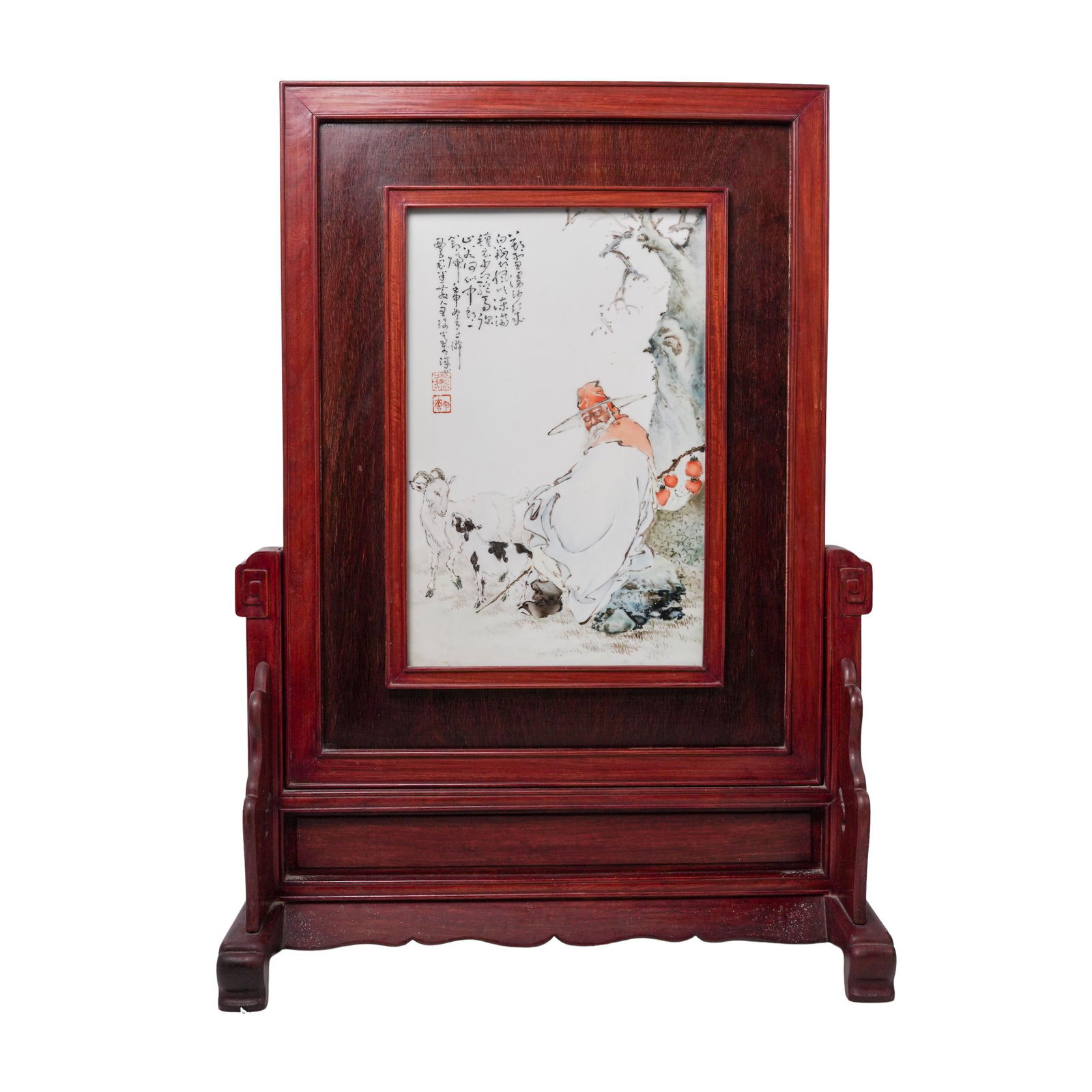 Antique Wang Qi (Chinese, 1749-1821) "Soo-Wu" Chinese Porcelain Plaque (1 of 8)