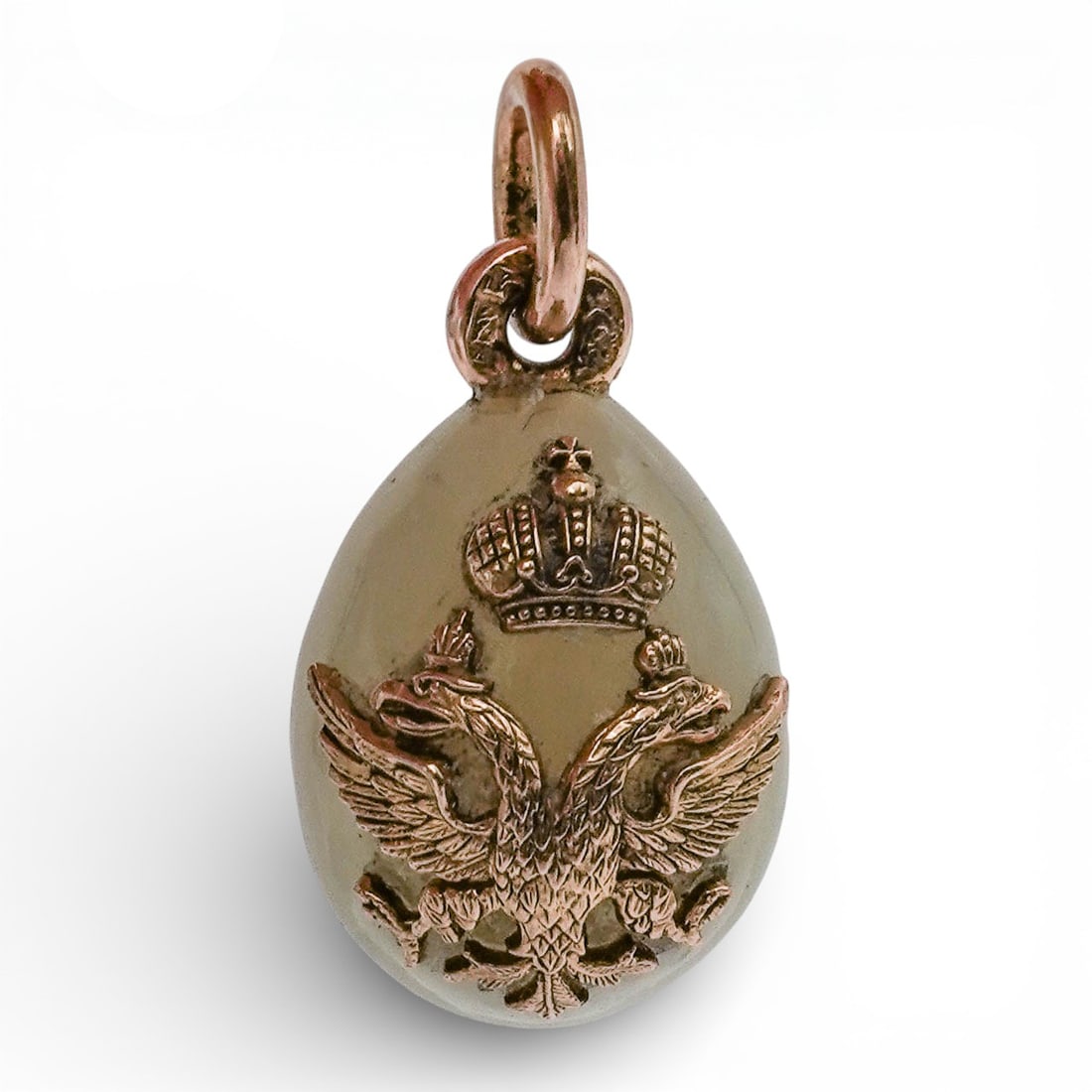 Imperial Faberge 14k Gold & Bowenite Egg Pendant (1 of 6)