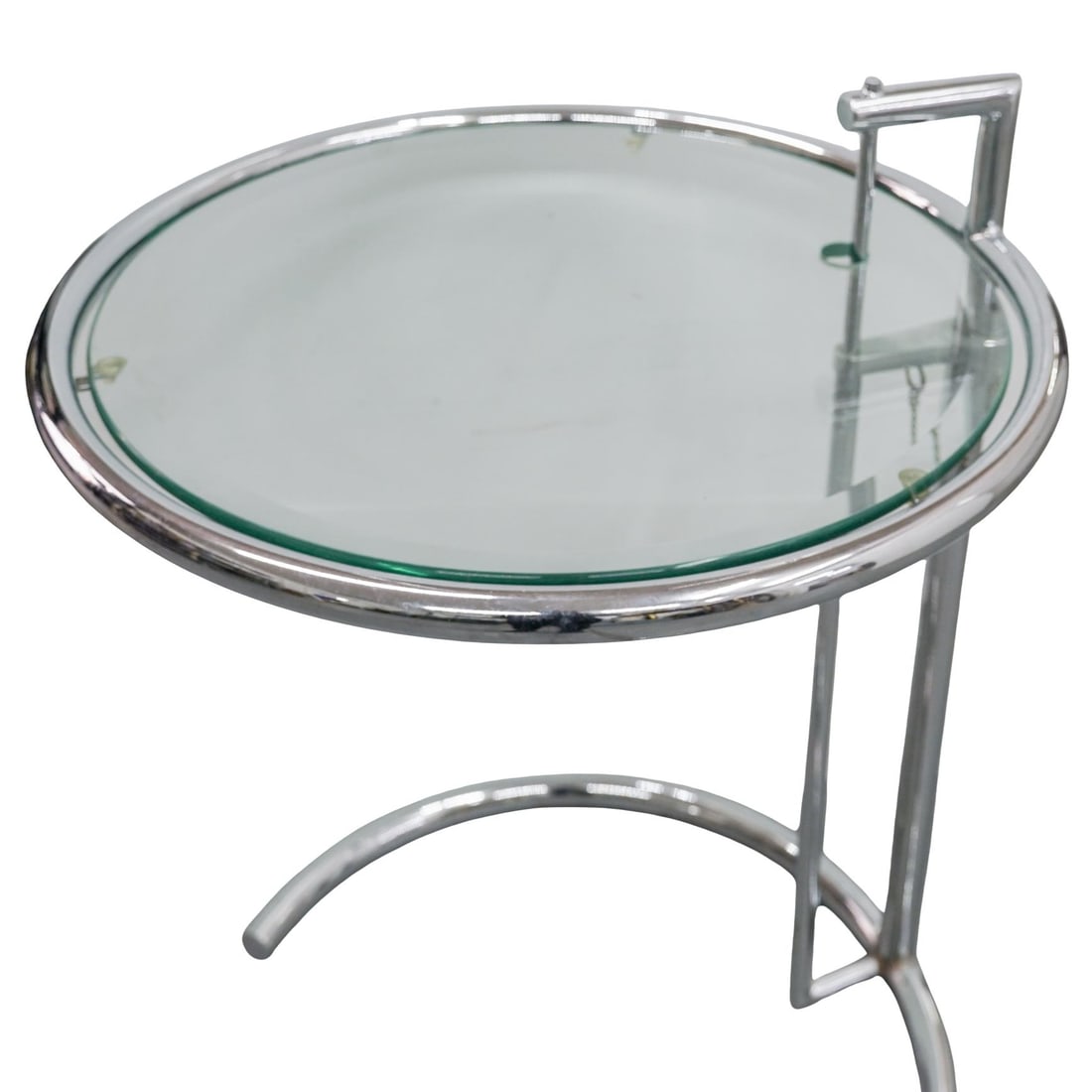 Eileen Gray (E1027) Adjustable Height Chrome & Glass Side Table - 2