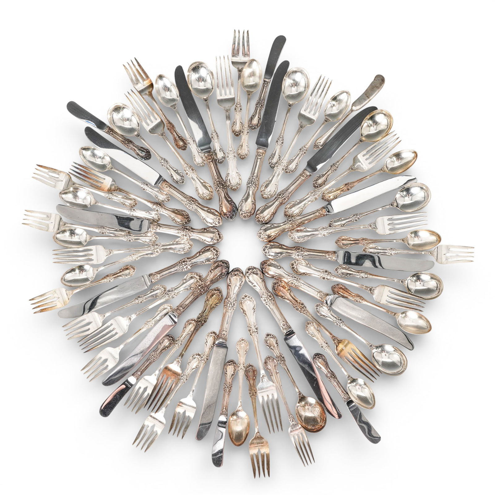 (62 pc) International Silver Sterling Silver "Wild Rose" Flatware (1 of 12)