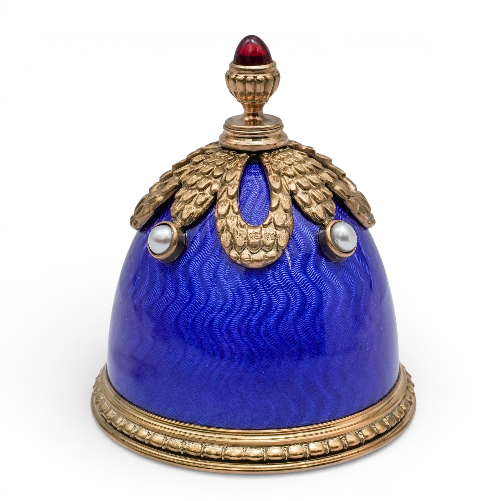 Imperial Faberge Era Gilt Silver & Enamel Perfume Bottle (1 of 11)