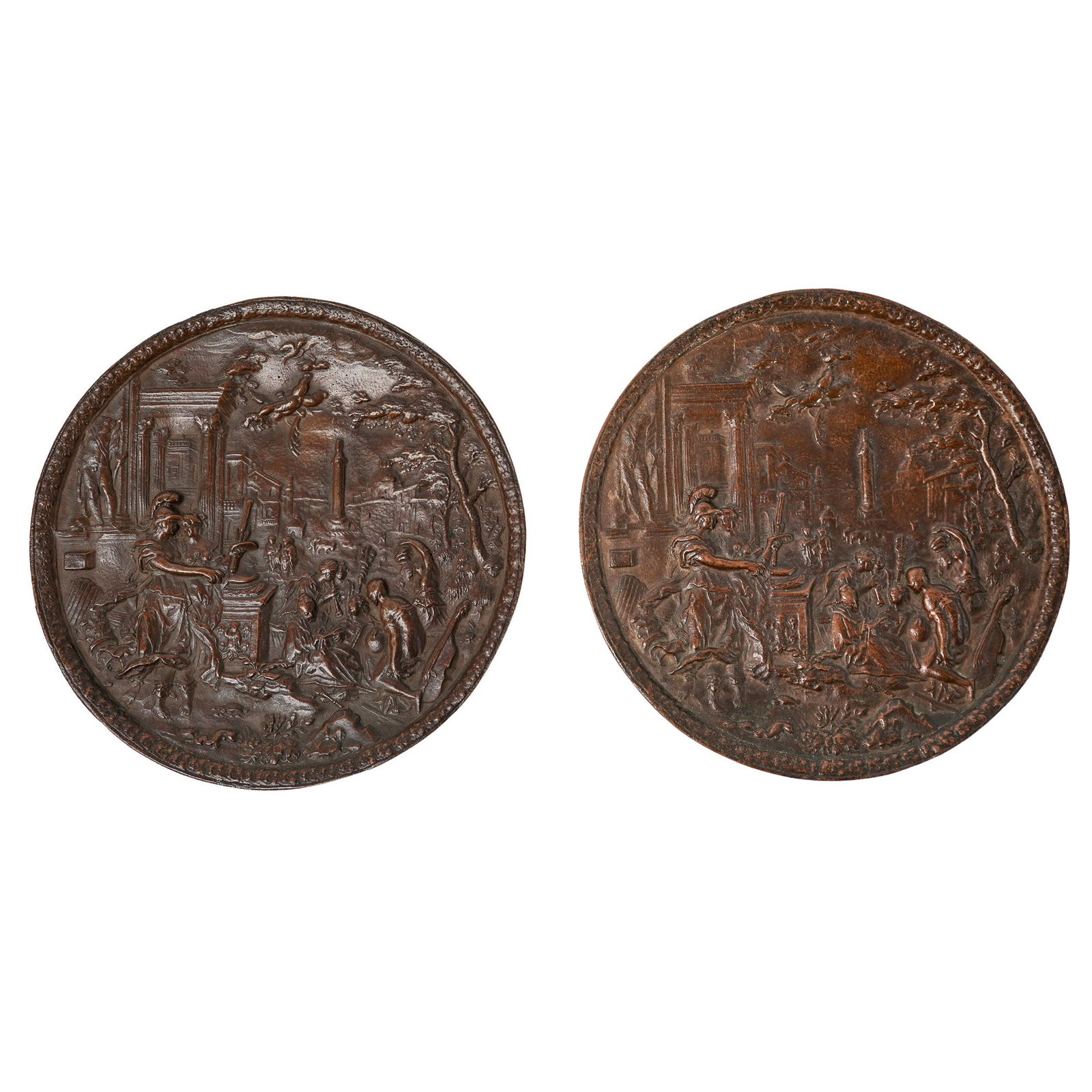 Pair Attributed. Hans Jakob Bayr Bronze Plaques (1 of 4)