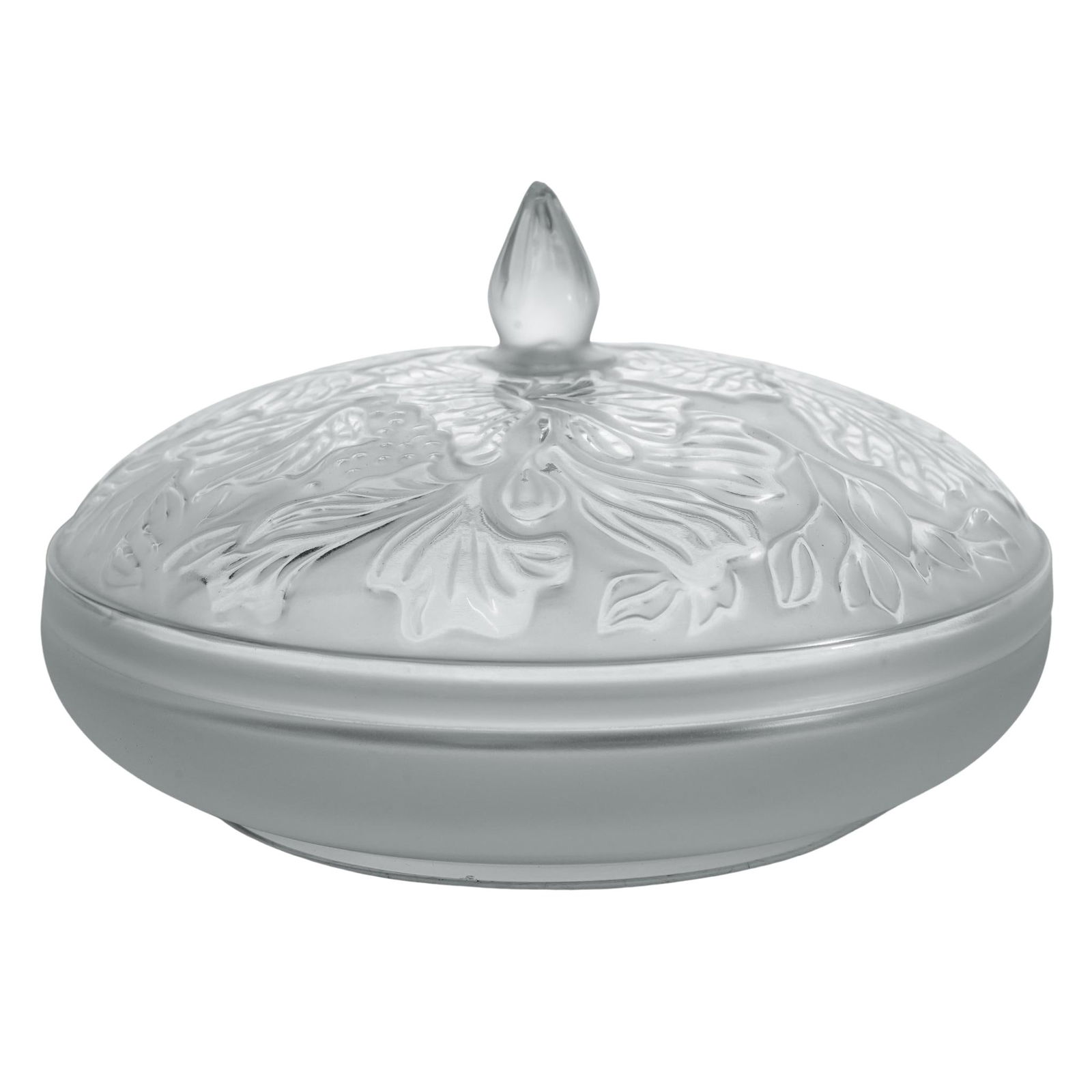 Lalique Crystal Floral Covered Powder Jar (1 of 3)