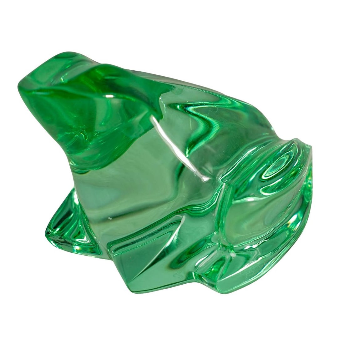 Baccarat Green Glass Frog Figurine (1 of 5)
