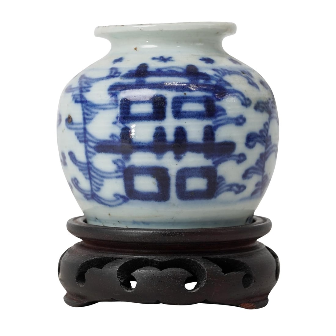 Chinese Qing Blue And White “Double Happiness?? Jar (1 of 3)