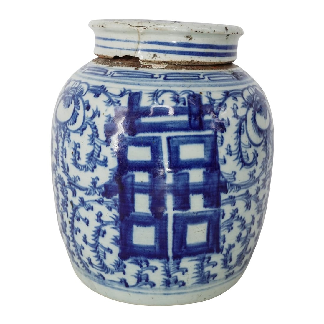 Antique Chinese Blue and White Porcelain Ginger Jar (1 of 4)