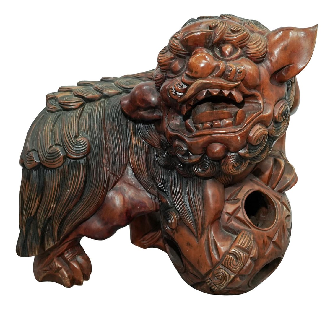 Vintage Chinese Hand Carved Wooden Foo Dog (1 of 8)