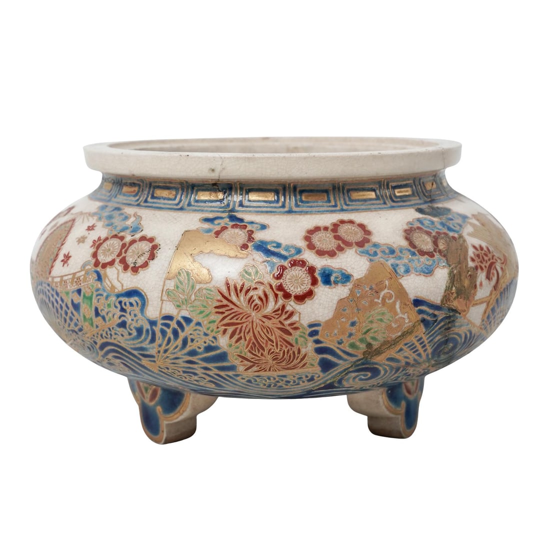 Antique Japanese Satsuma Porcelain Censor (1 of 4)