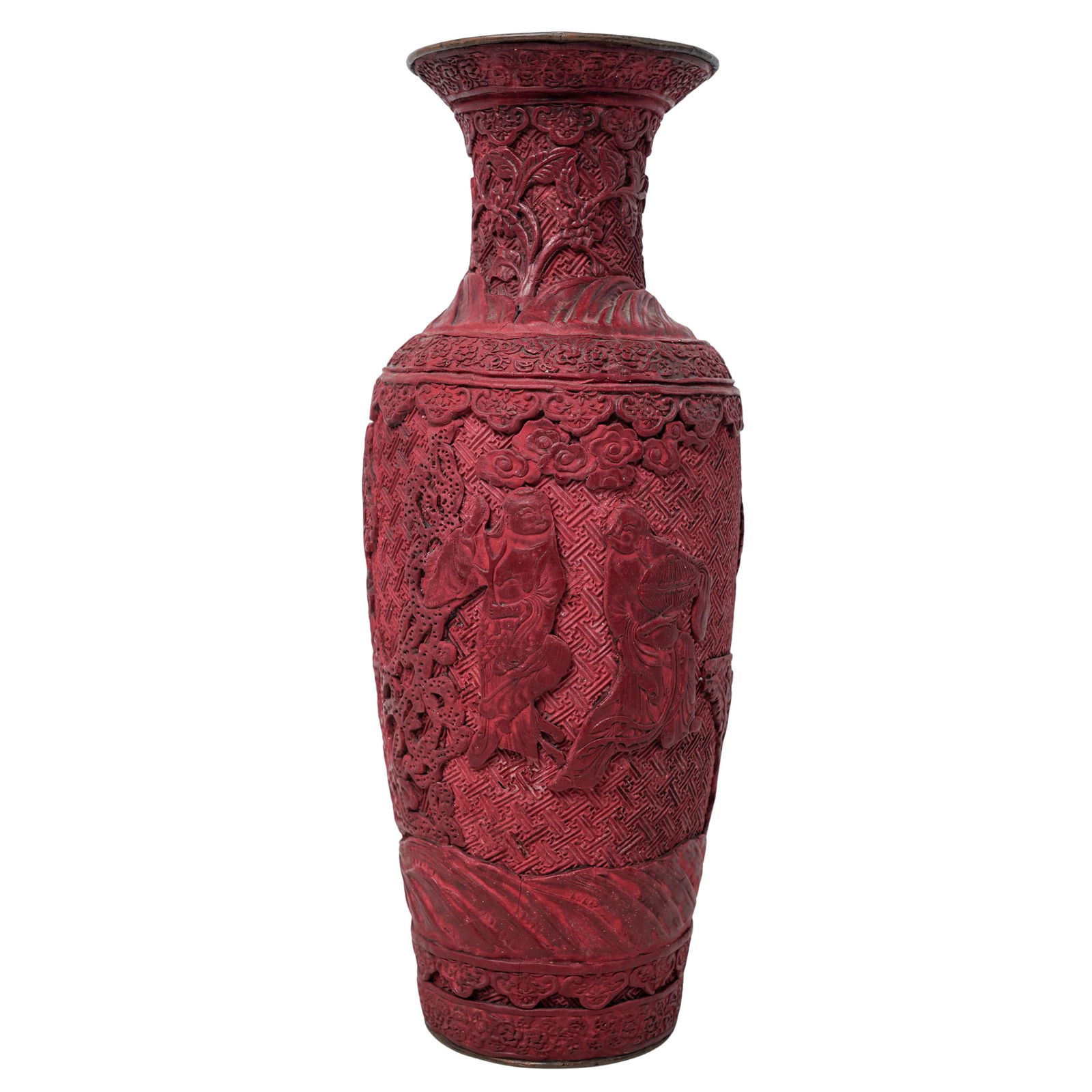 Antique Chinese Cinnabar Lacquered Vase (1 of 5)