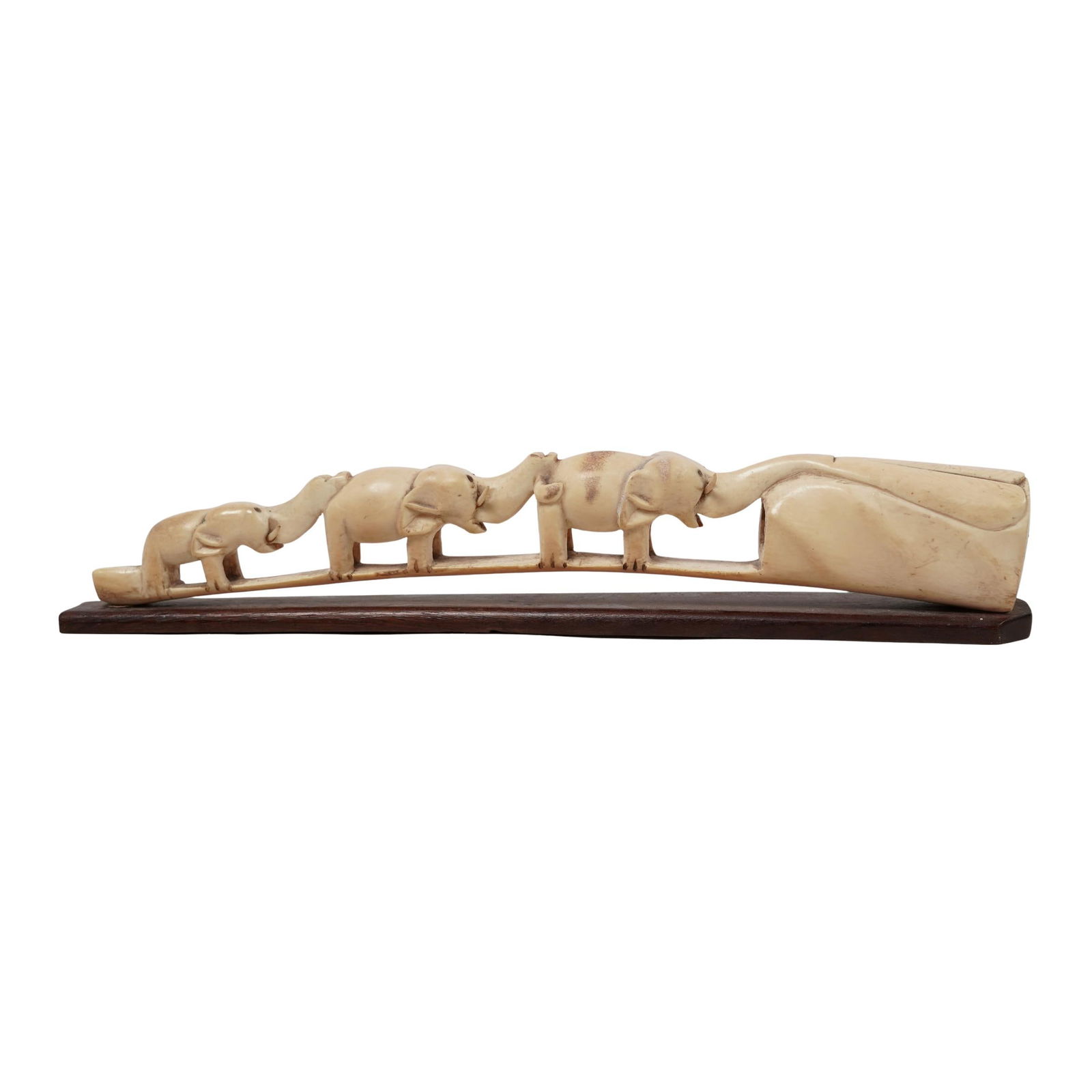 Chinese Carved Bone Elephant Bridge Sculpture (1 of 4)