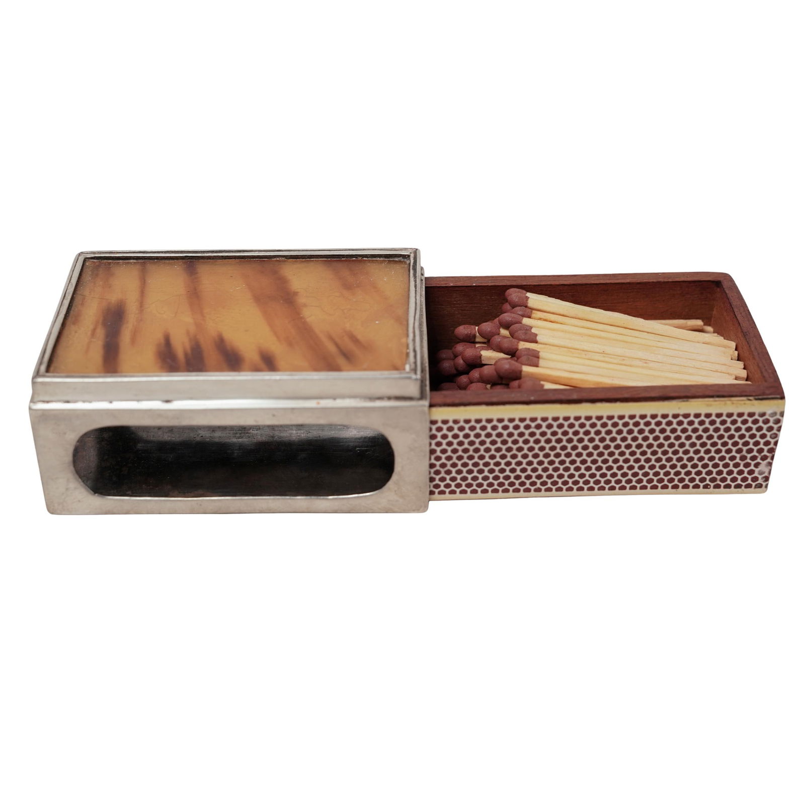 William Neale & Son Sterling Silver & Tortoise Hued Matchbox (1 of 5)