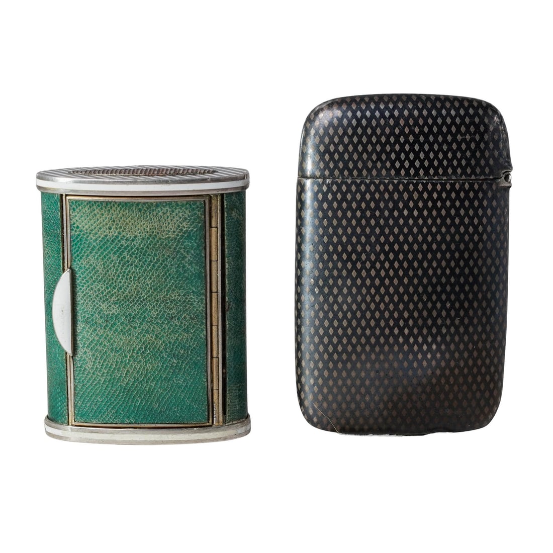 (2pc) Antique Calow And Niello Silver Match Safes (1 of 5)