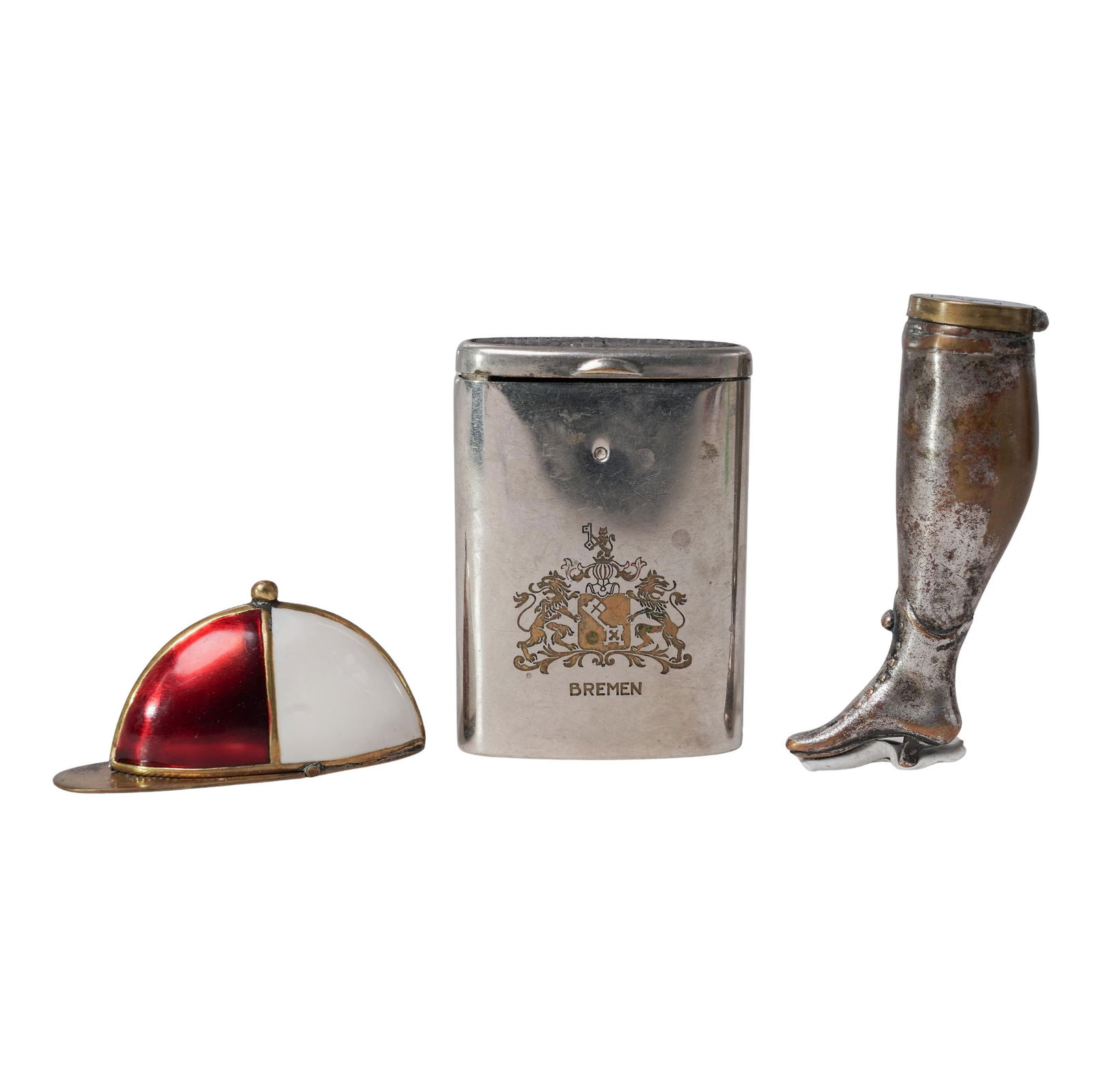 (3pc) Antique Assorted Match Safes (1 of 3)