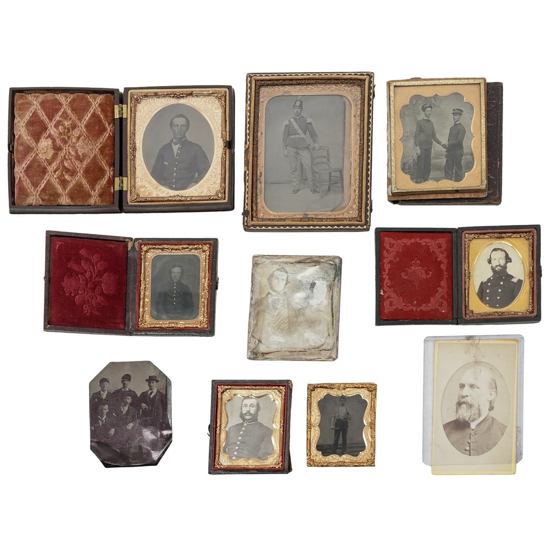 (10pc) Antique Daguerreotypes & Ambrotypes Group (1 of 8)