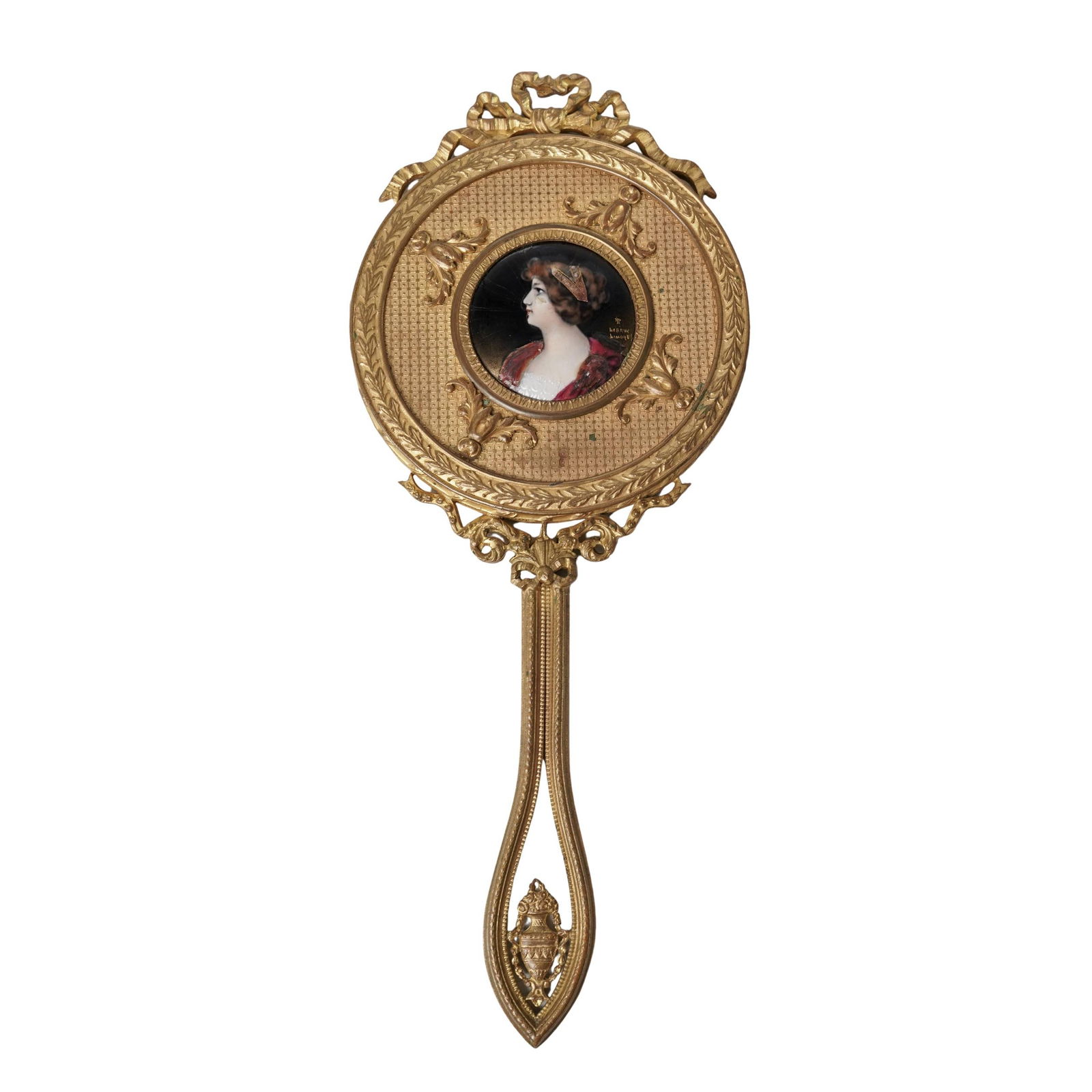 Antique Limoges French Bronze Hand Mirror (1 of 5)