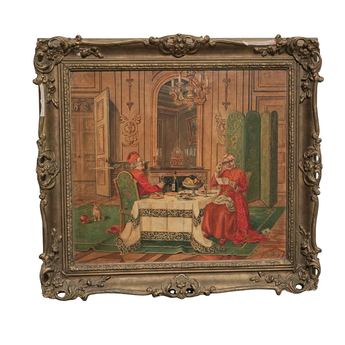 Marcel Brunery (French 1893-1982) "An Amusing Epistle" Oil on Canvas (1 of 5)