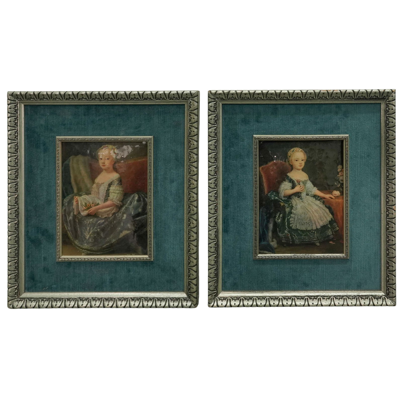 Pair of Antique Enamel Portrait Paintings (1 of 4)