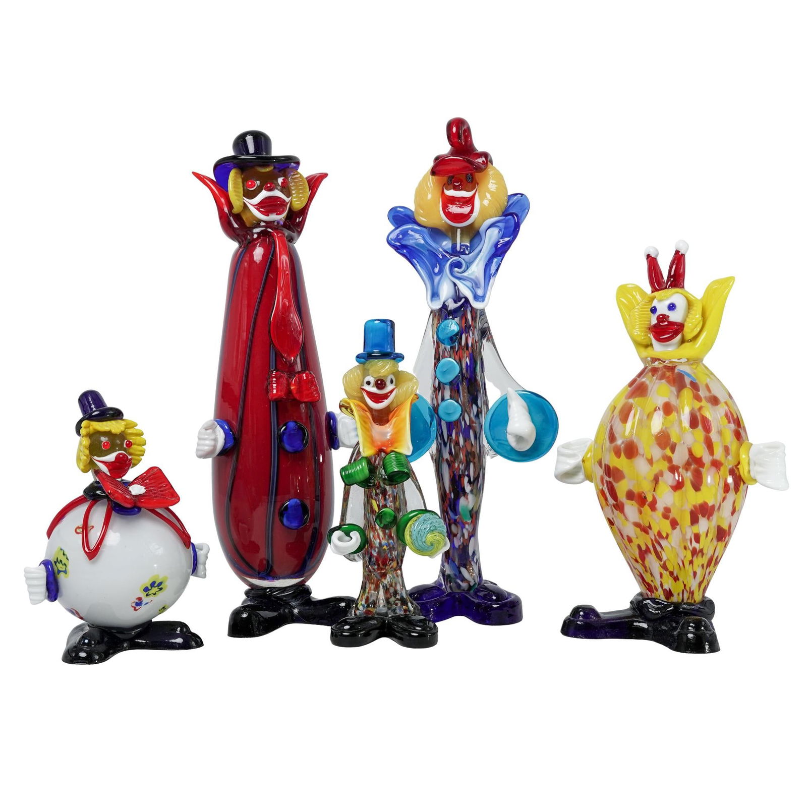 (5 pcs) Murano Glass Clown Grouping (1 of 5)