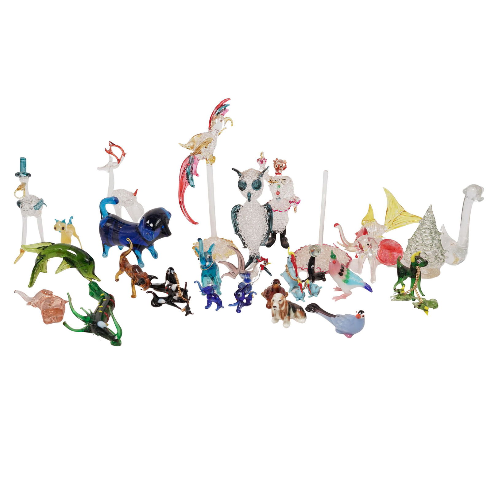 Collection of Miniature hand-blown Murano Glass Animal Figurines (1 of 3)