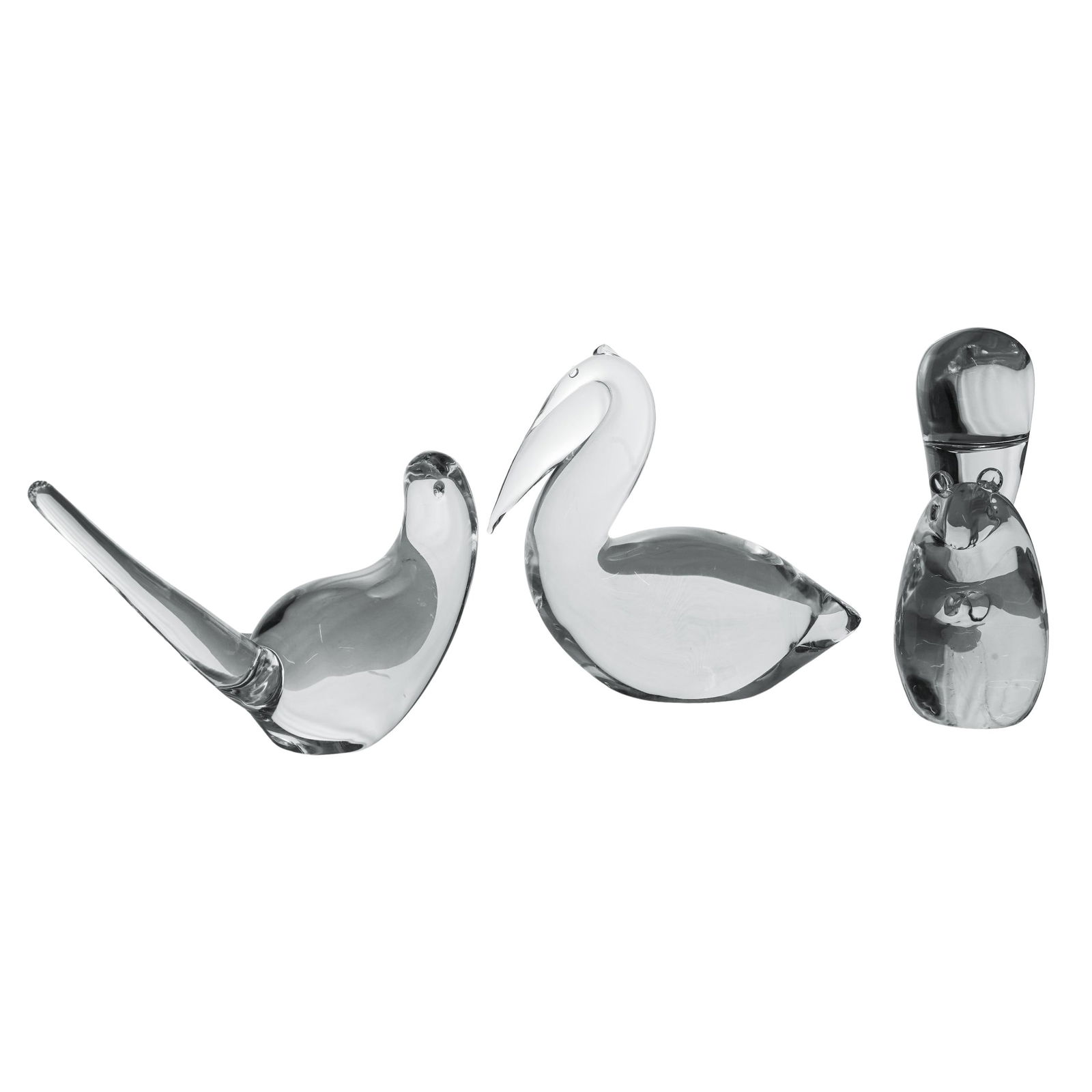 (3 pcs) Steuben Transparent Glass Animals (1 of 7)