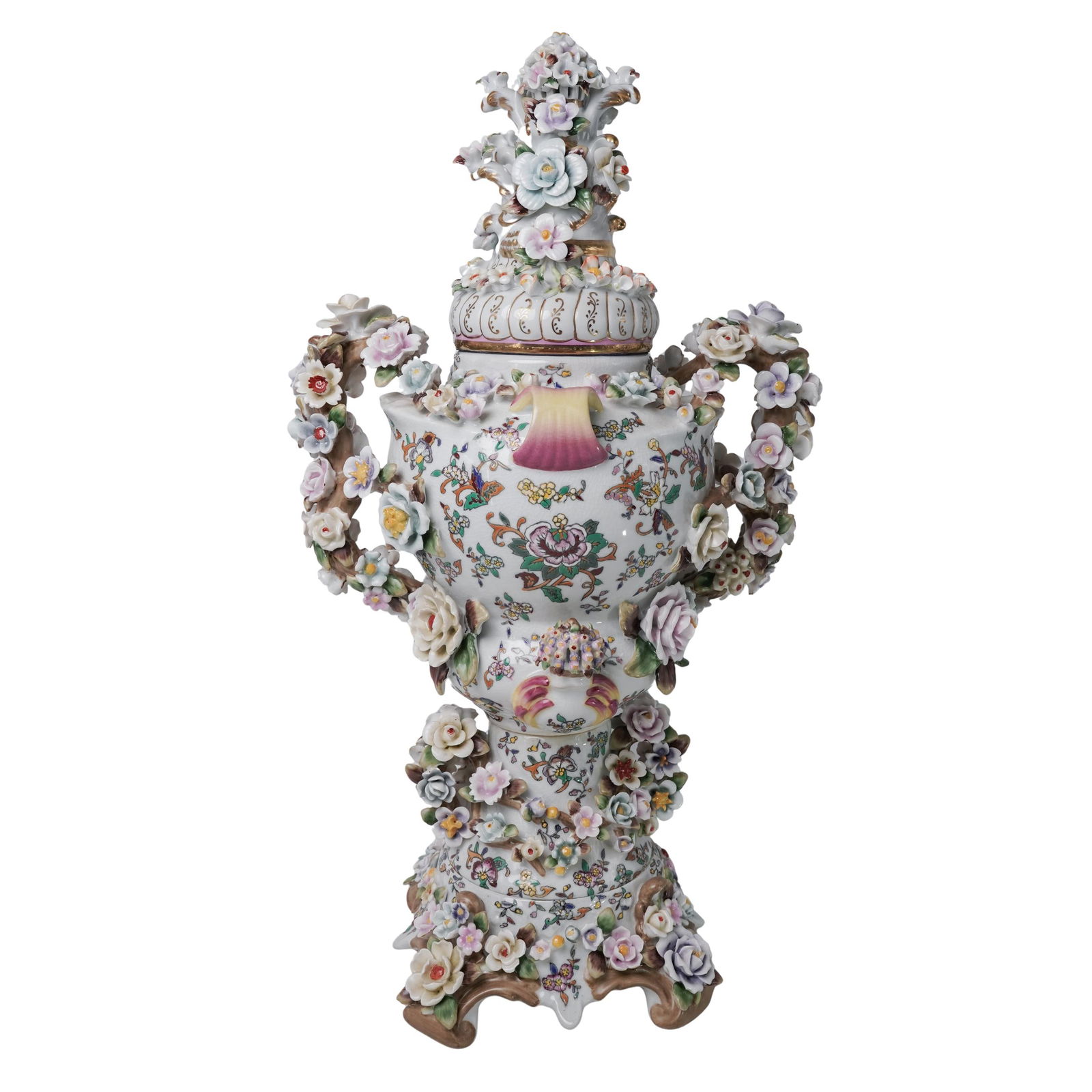 Sevres Porcelain Floral Urn (1 of 6)