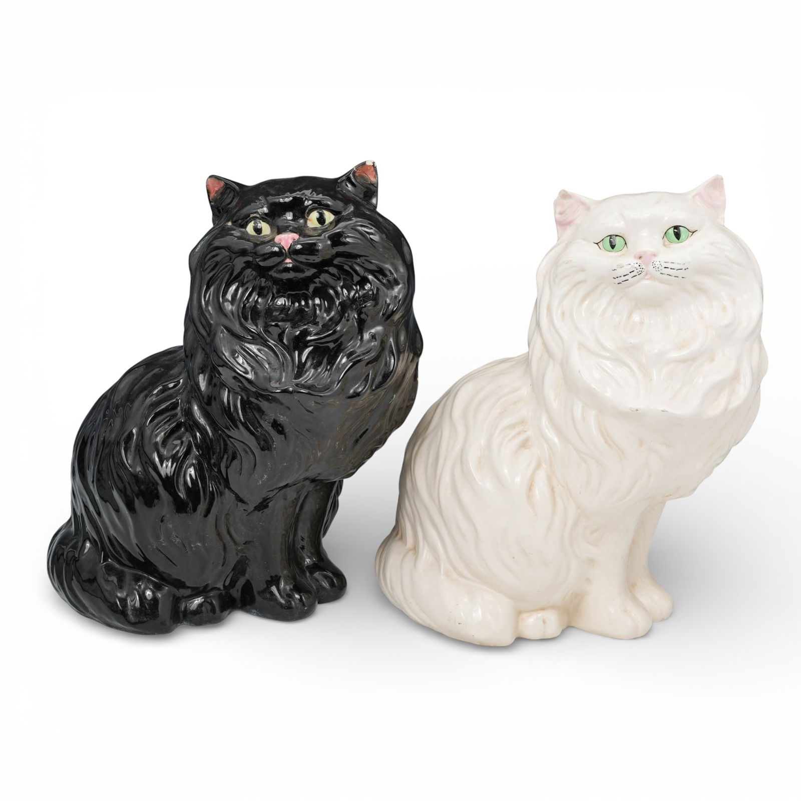 Pair of Large Ceramic Persian Cat Statues (1 of 6)