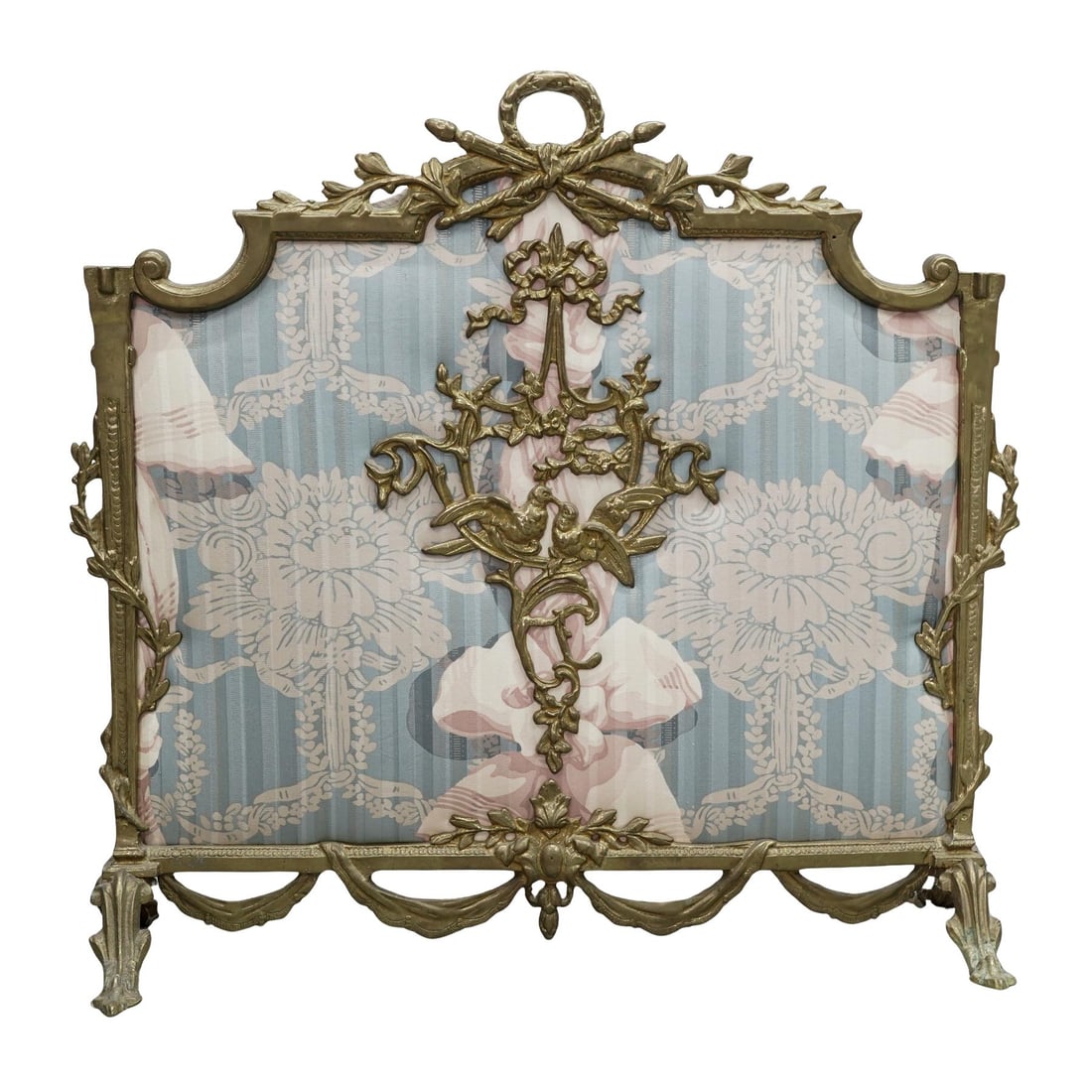 19th Cent. Rococo Ormolu Bronze Quilted Fireplace Screen (1 of 5)