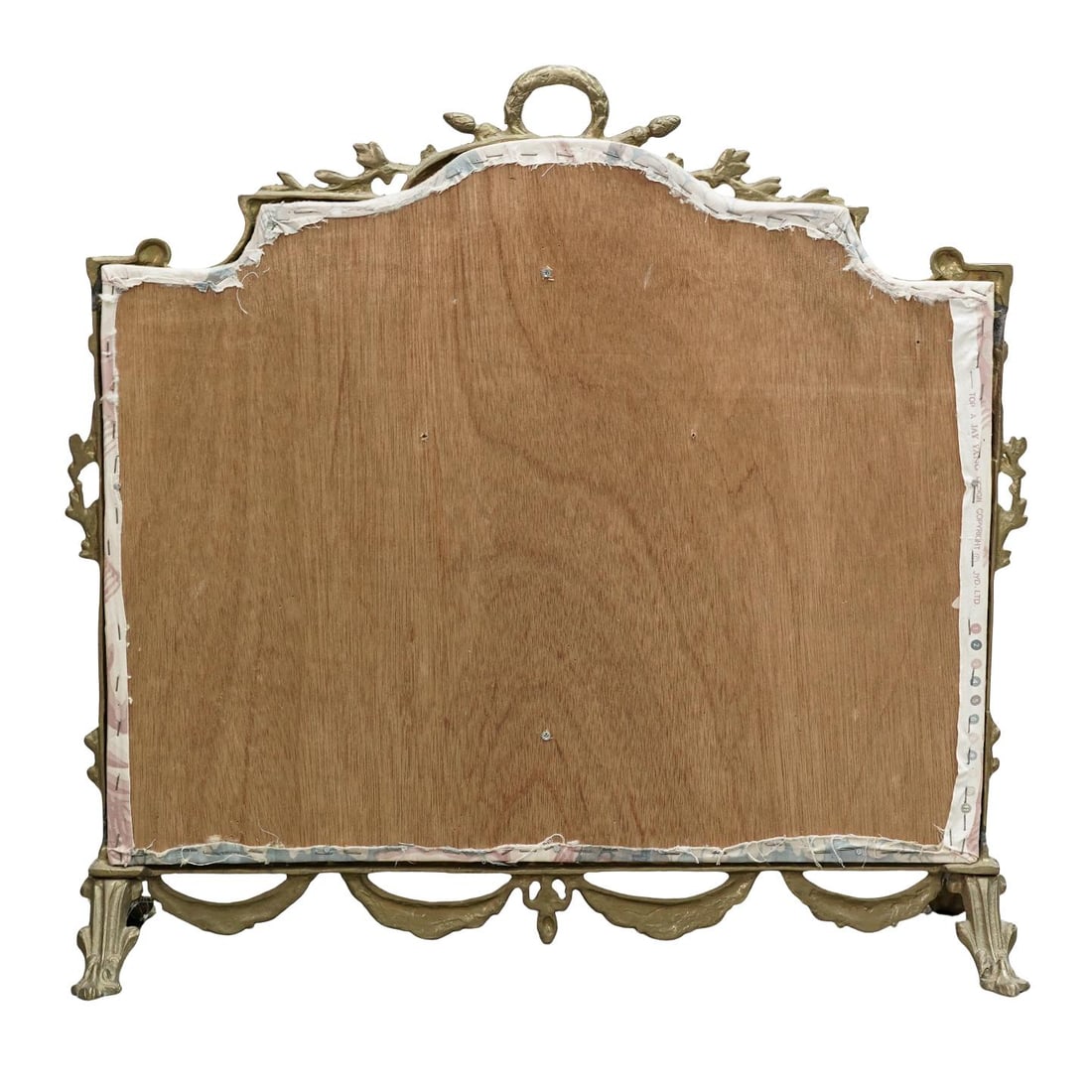 19th Cent. Rococo Ormolu Bronze Quilted Fireplace Screen - 5