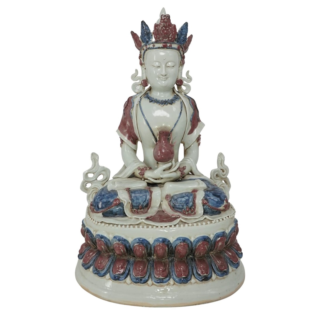 Chinese Under Glazed Porcelain Guanyin Statue (1 of 6)