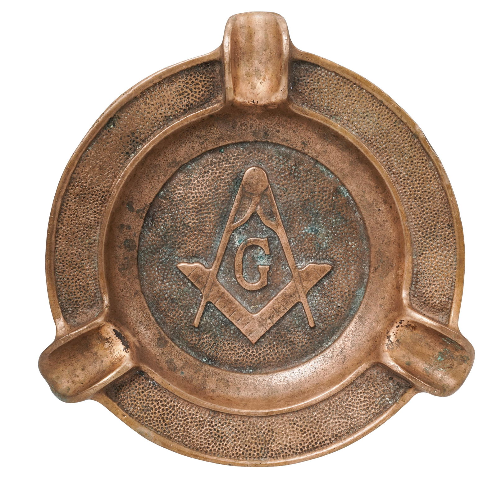 Vintage Bronze Masonic Ashtray (1 of 7)