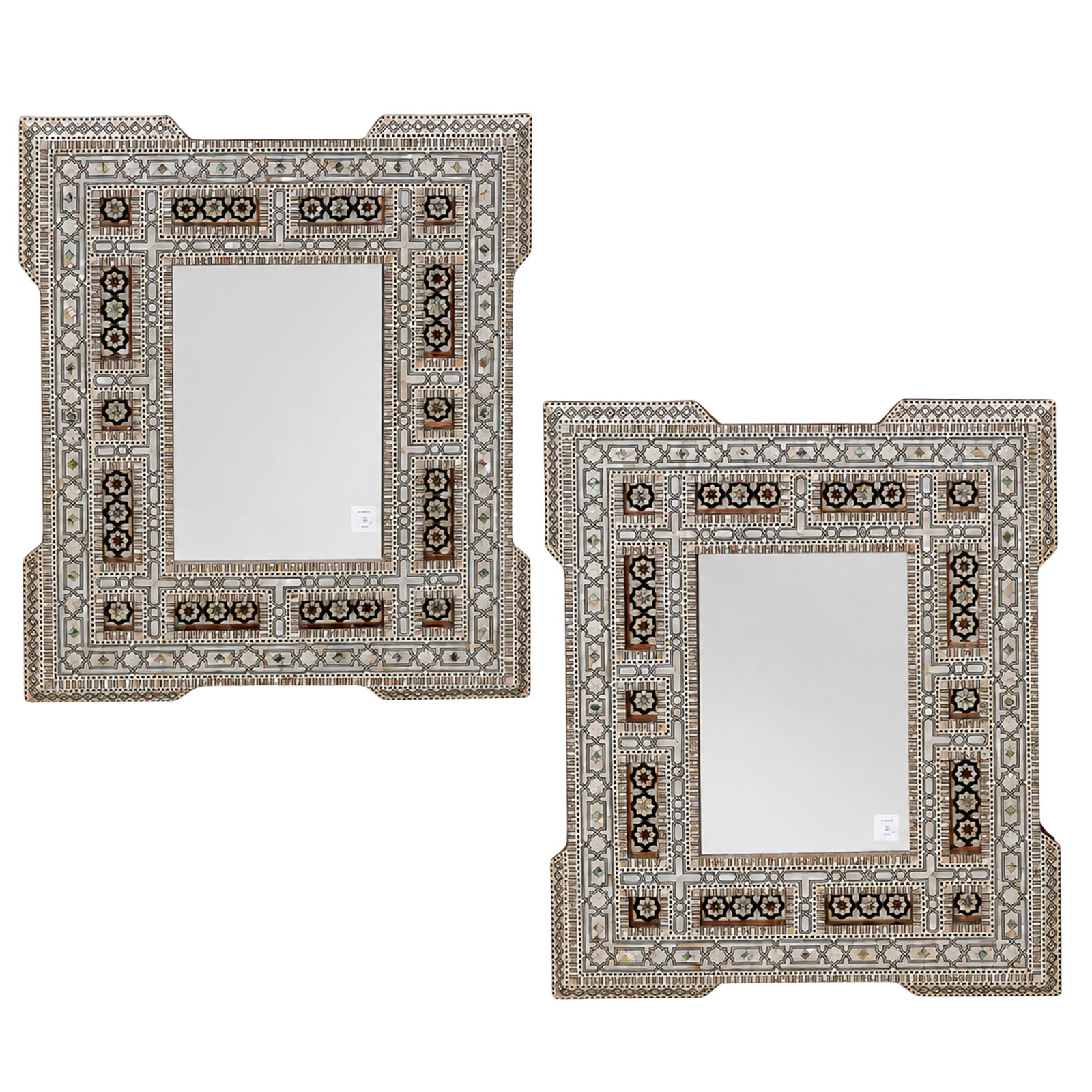 Pair Syrian Wooden Mother-Of-Pearl Inlay Mirrors (1 of 5)