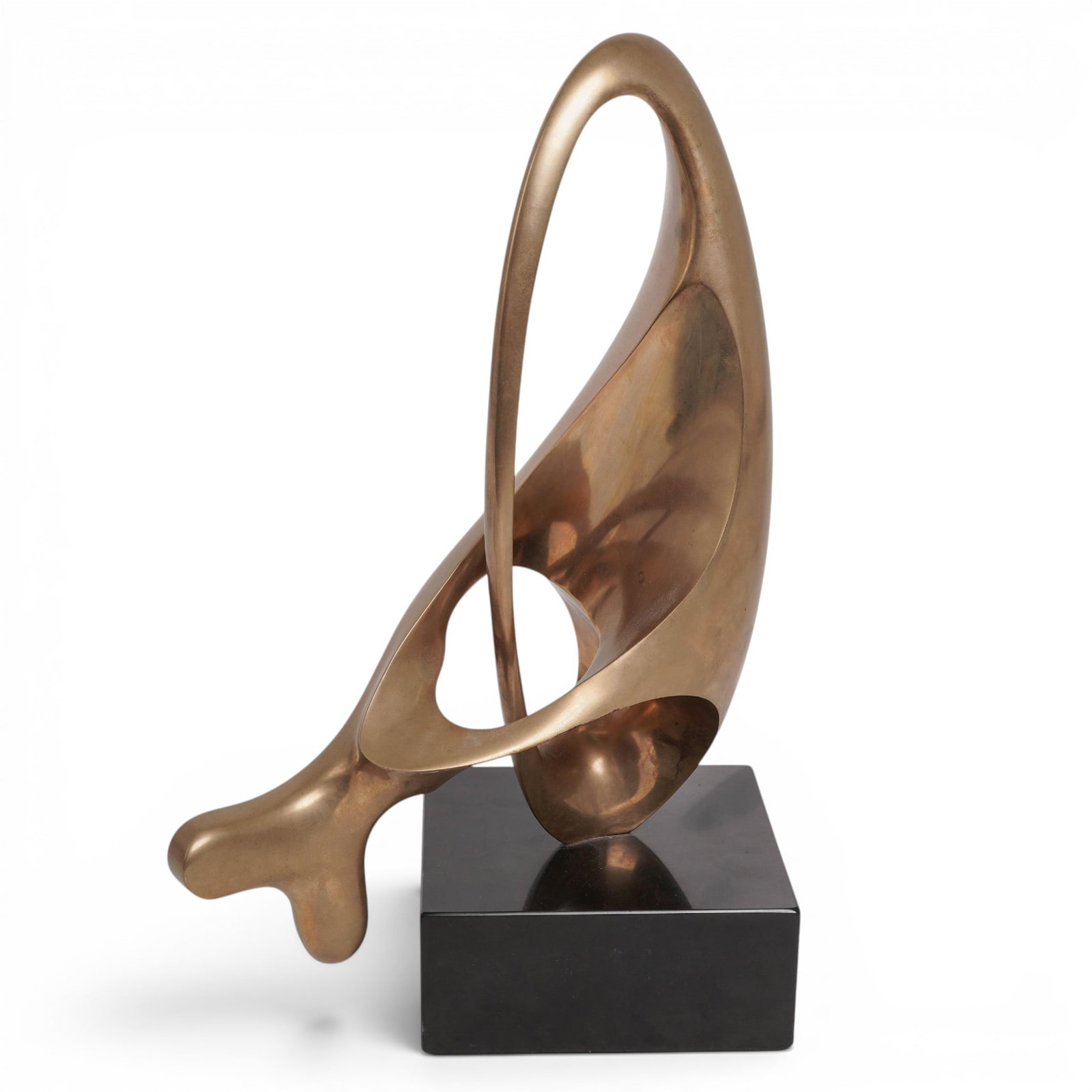 Antonio Grediaga Kieff (Spanish/Canadian, b. 1936) Polished Bronze Abstract Sculpture: Antonio Grediaga Kieff (Spanish/Canadian, b. 1936) Polished Bronze Abstract Sculpture c. 1974, Spanish /Canadian Antonio Grediaga Kieff ( Spanish/Canadian ) Polished Bronze Abstract Sculpture mounted 