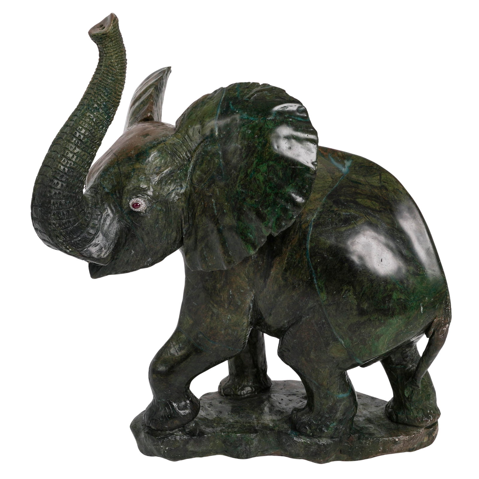 Sylvester Samanyanga Stone Carved Elephant Sculpture w/ 14k Gold (1 of 14)