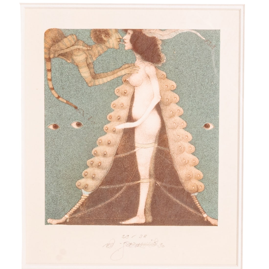 Vladimir Gazovic (Slovak, b. 1939) Surrealist Erotic Lithograph (1 of 5)