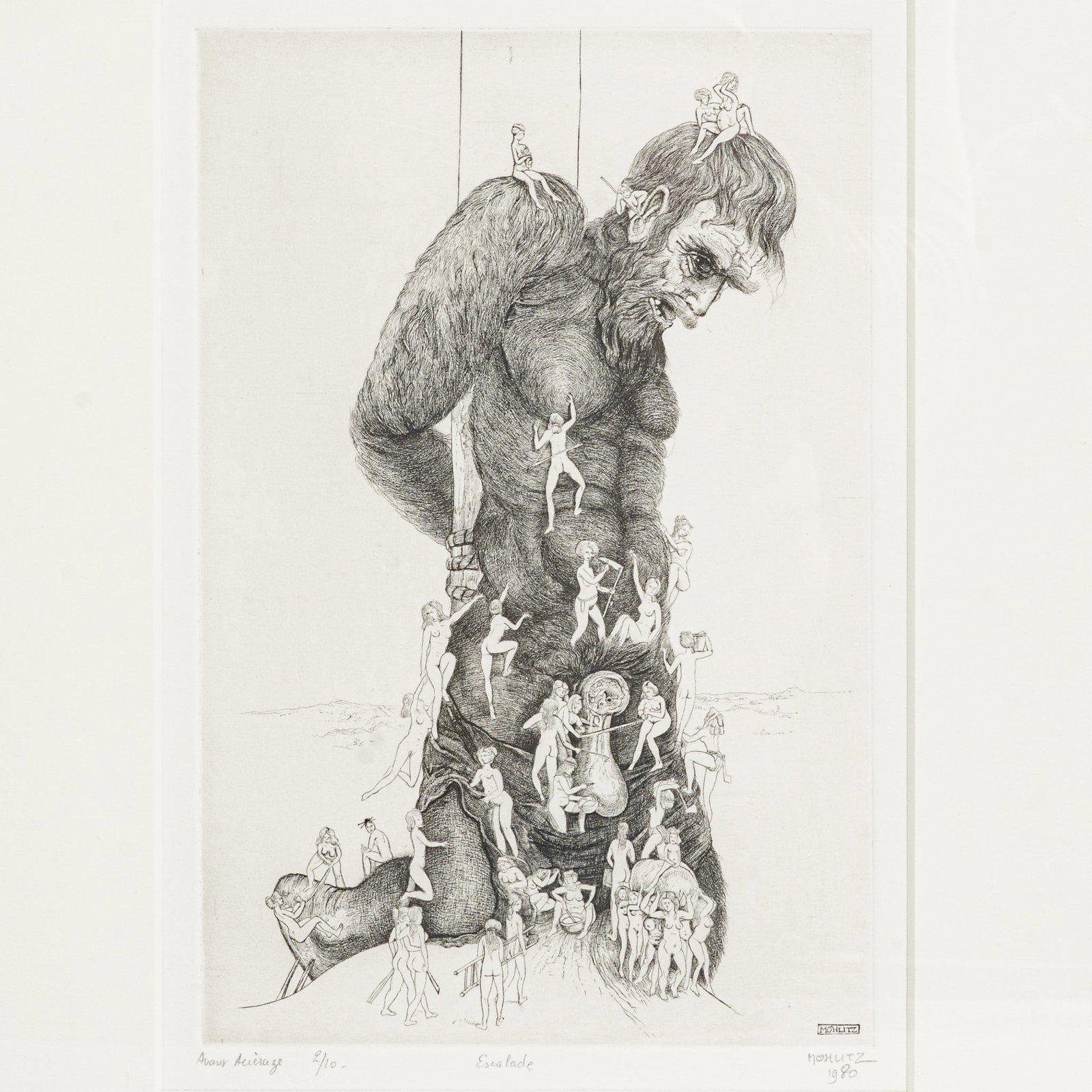 Phillipe Mohlitz (French, 1941-2019) Erotic Etching "Escalade" (1 of 7)