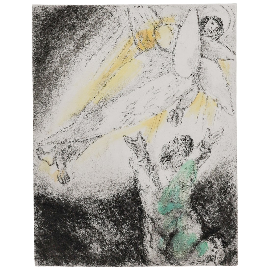 Marc Chagall (Russian, 1887- 1985) "The Vision of Isaiah" Hand Colored Etching (1 of 7)
