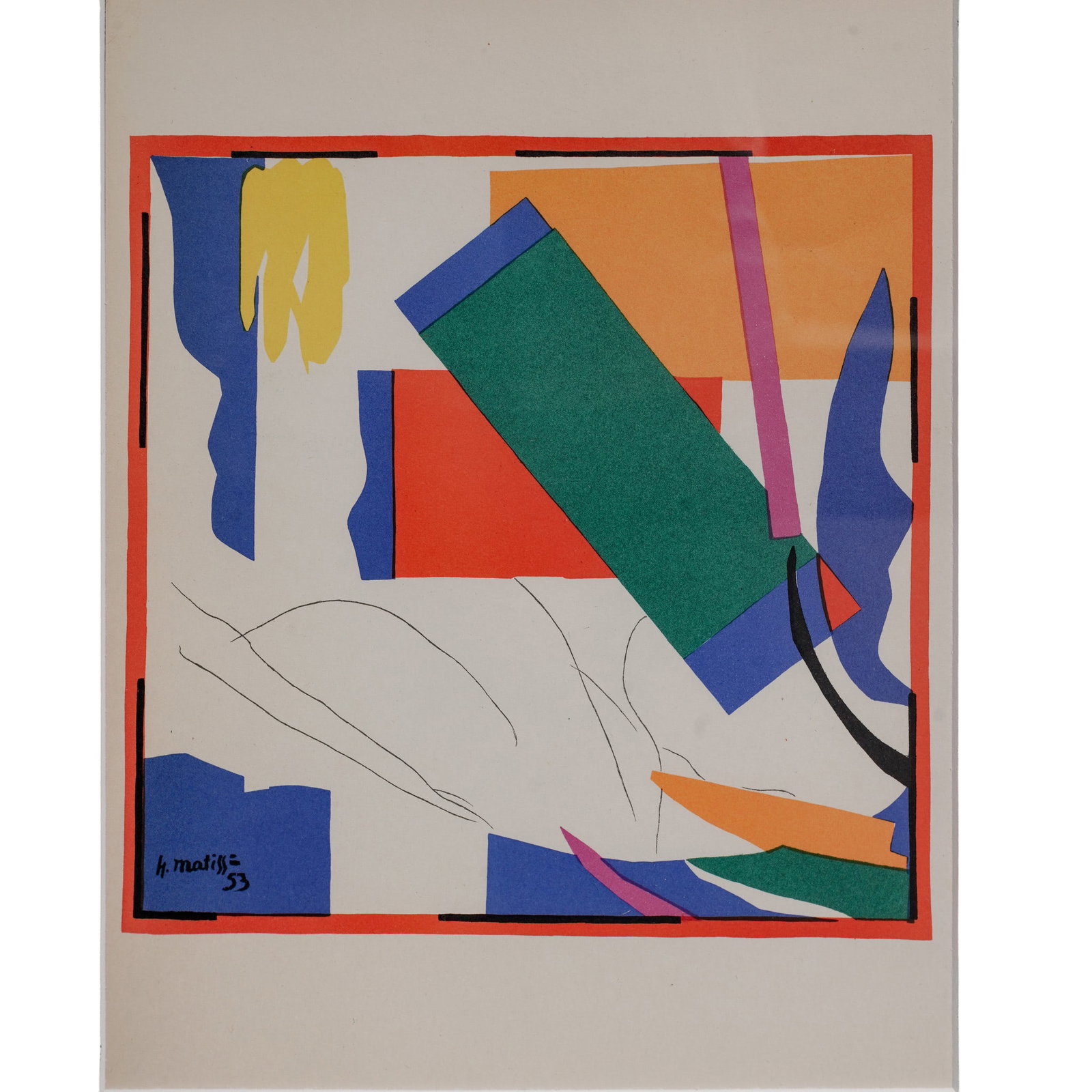 Henri Matisse "Memory of Oceania" Color Lithograph: Henri Matisse "Memory of Oceania" Color Lithograph 20th century, French Memory of Oceania (Souvenir d'Océanie) is a monumental 1952–1953 abstract paper cutout (gouache découpée) by Henri Matisse.
