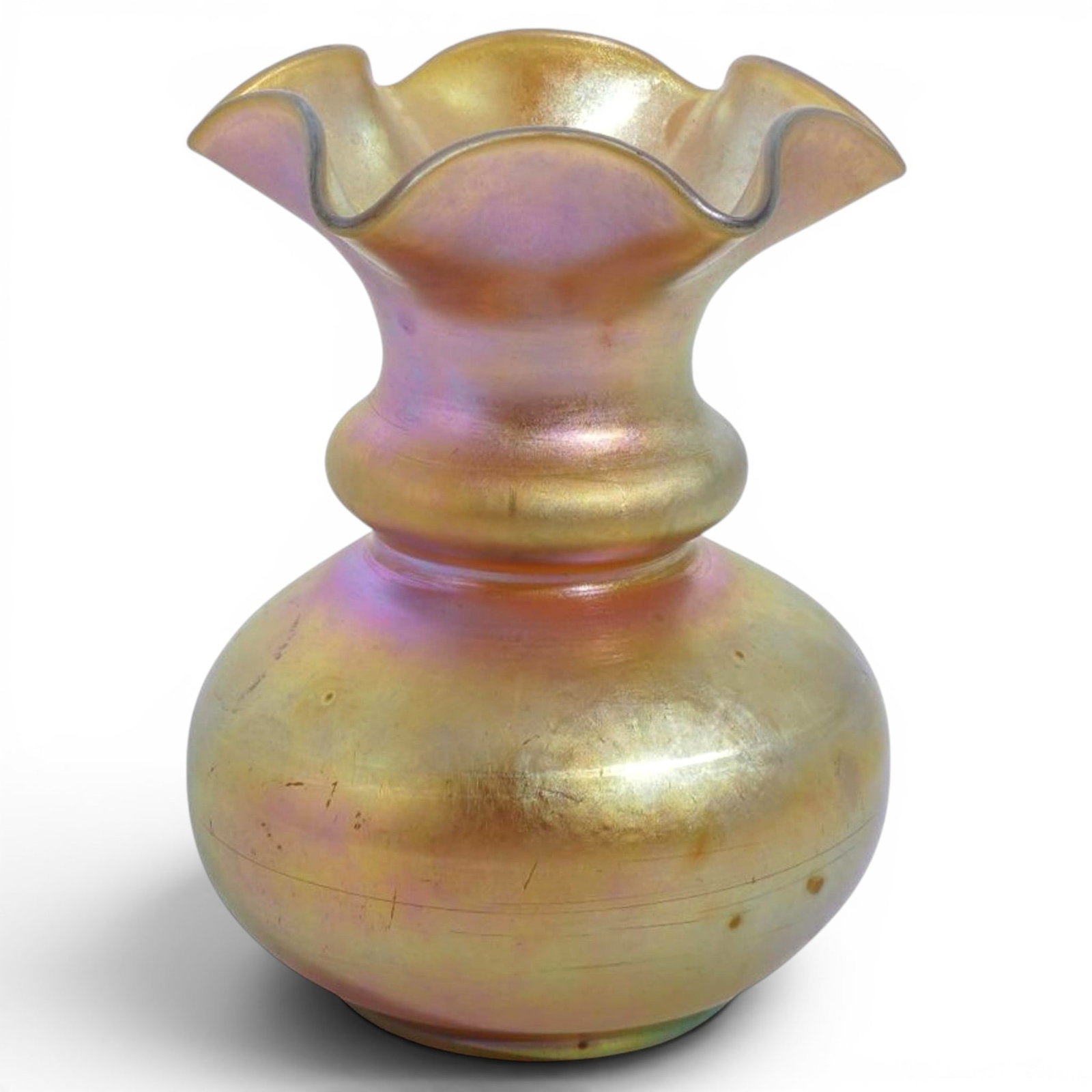 Steuben Glass Gold "Aurene" Iridescent Vase (1 of 3)