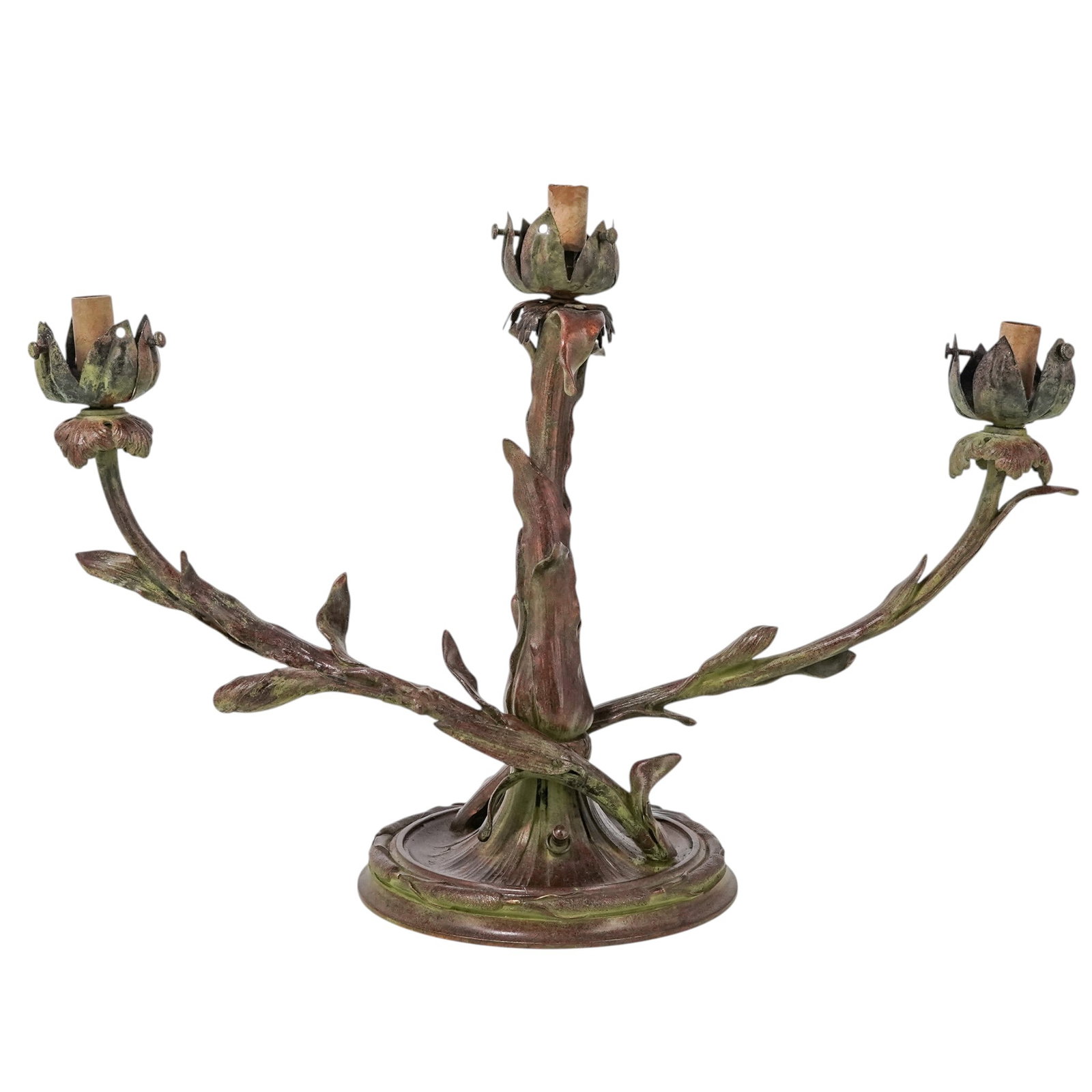 Tiffany & Co. Style Three Light Bronze Candelabra (1 of 13)