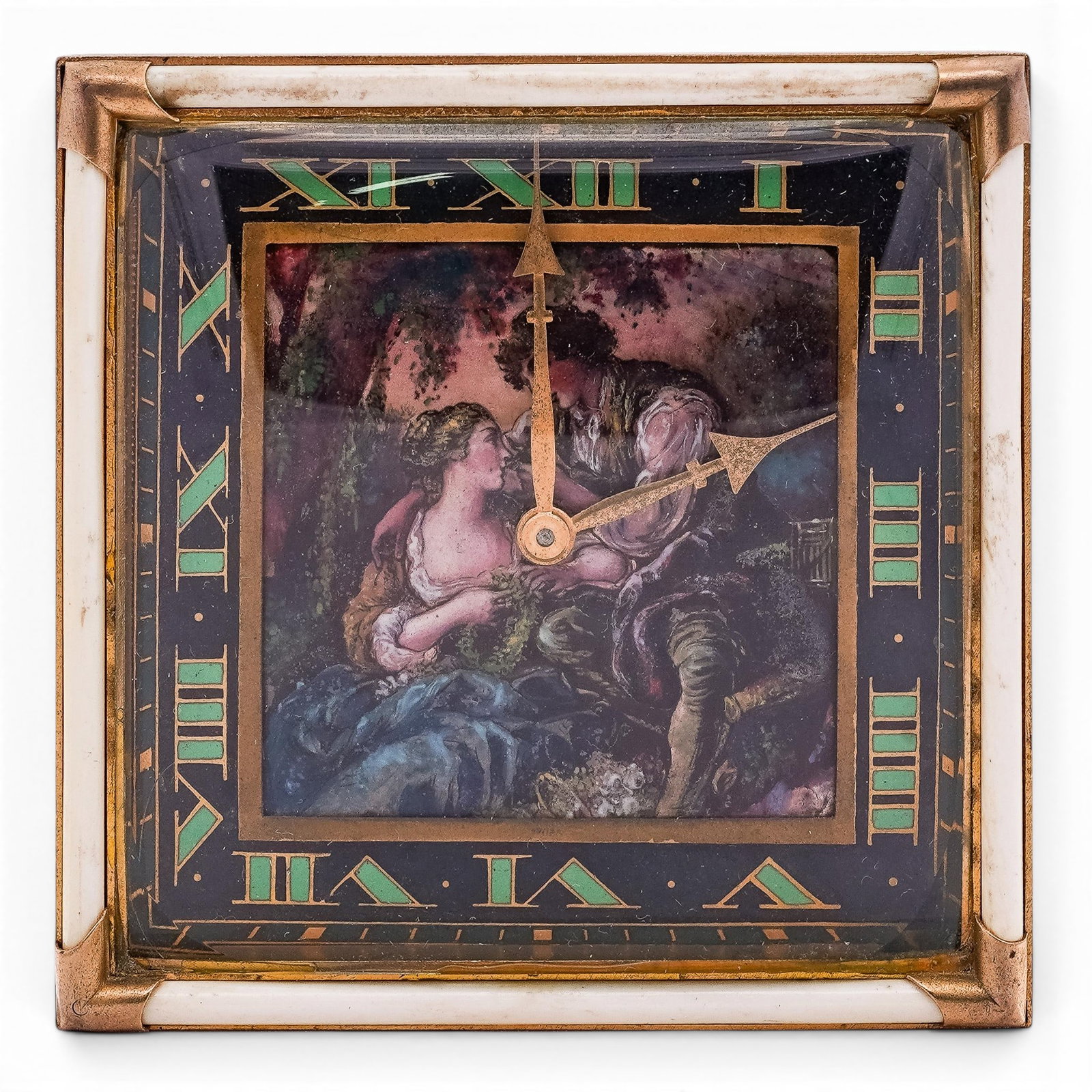 Art Deco Brevette Enamel Desk Clock (1 of 4)