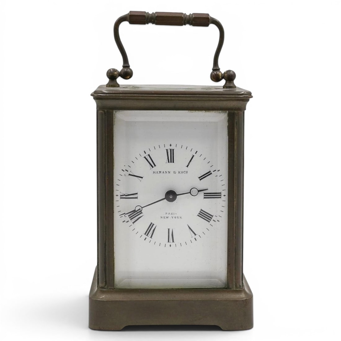 Vintage Hamann & Koch Beveled Glass and Brass Carriage Clock (1 of 11)