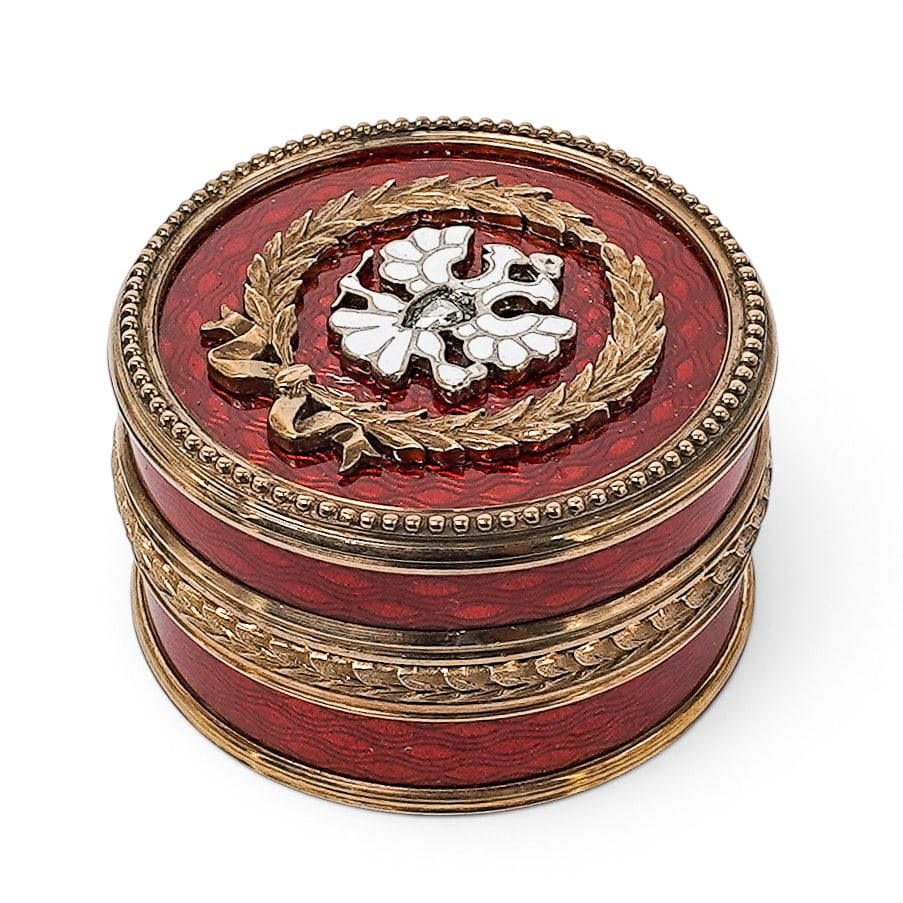 Imperial Russian Era Silver-Gilt Guilloche Enamel Box (1 of 9)