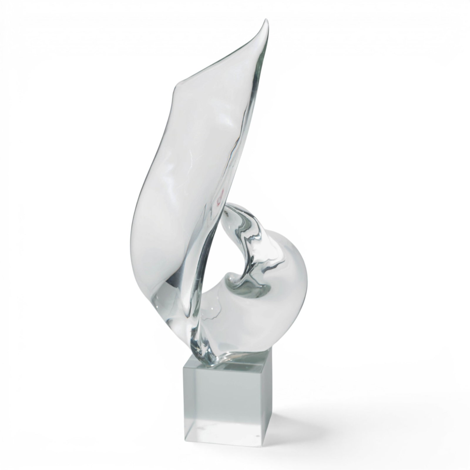 Livio Seguso (Italian 1930-2026) Murano Art Glass Sculpture: Livio Seguso (Italian 1930-2026) Murano Art Glass Sculpture C. 1969, Italian The Murano glass flame sculpture designed by the renowned Italian master Livio Seguso. Thick, voluptuous, and heavy block-s