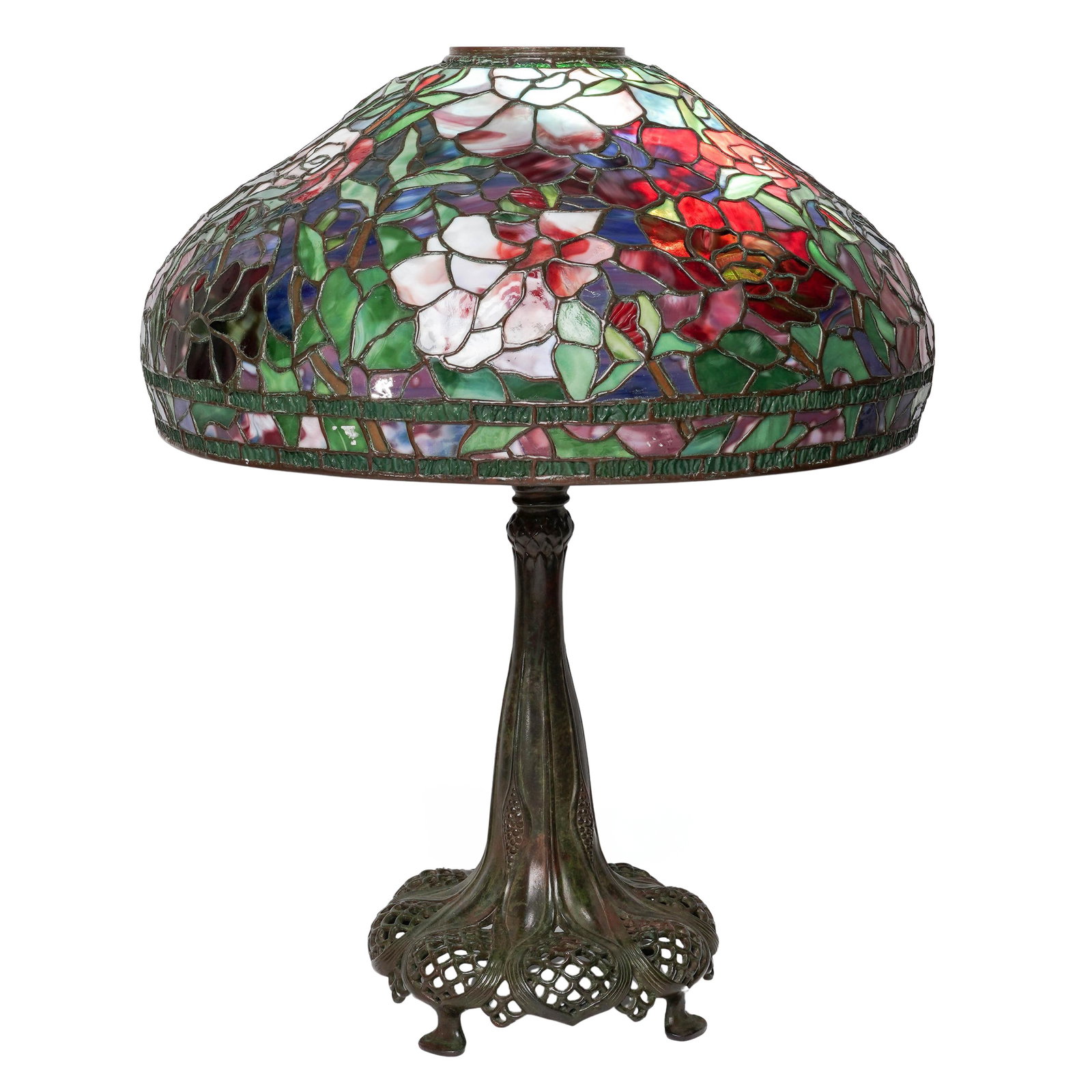 Vintage Tiffany Style Stained Glass Table Lamp (1 of 10)