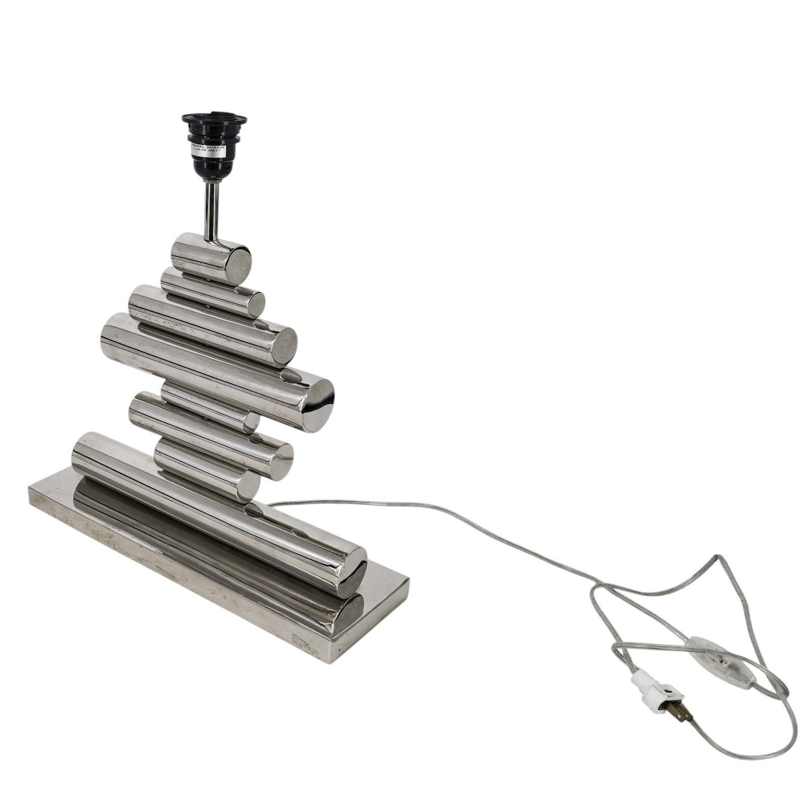 MCM Stacked Chrome Table Lamp - 2