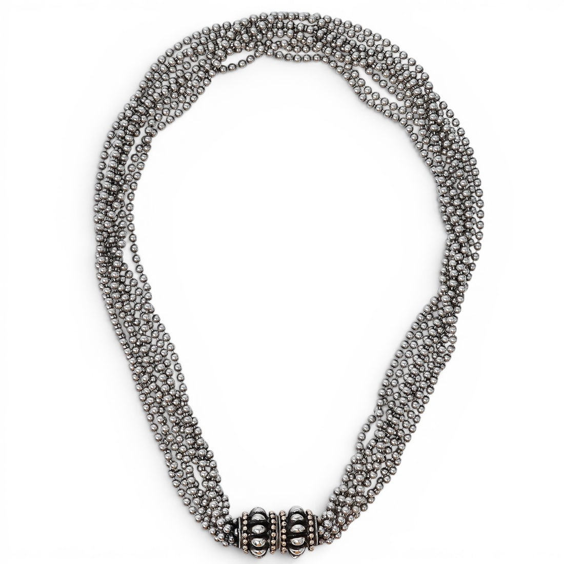 Vintage Sterling Silver Multi-Strand Bead Necklace (1 of 8)