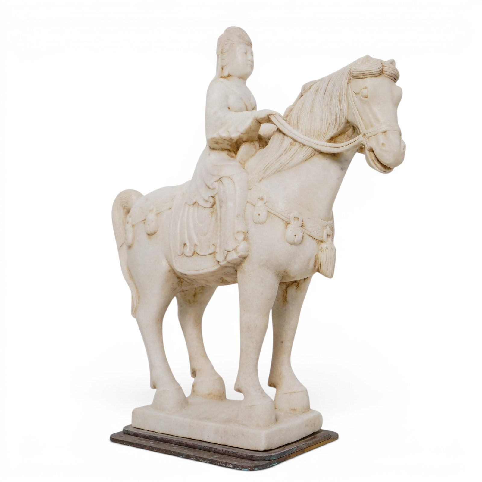 Antique Chinese Tang Style Carved Marble Horse Rider (1 of 9)