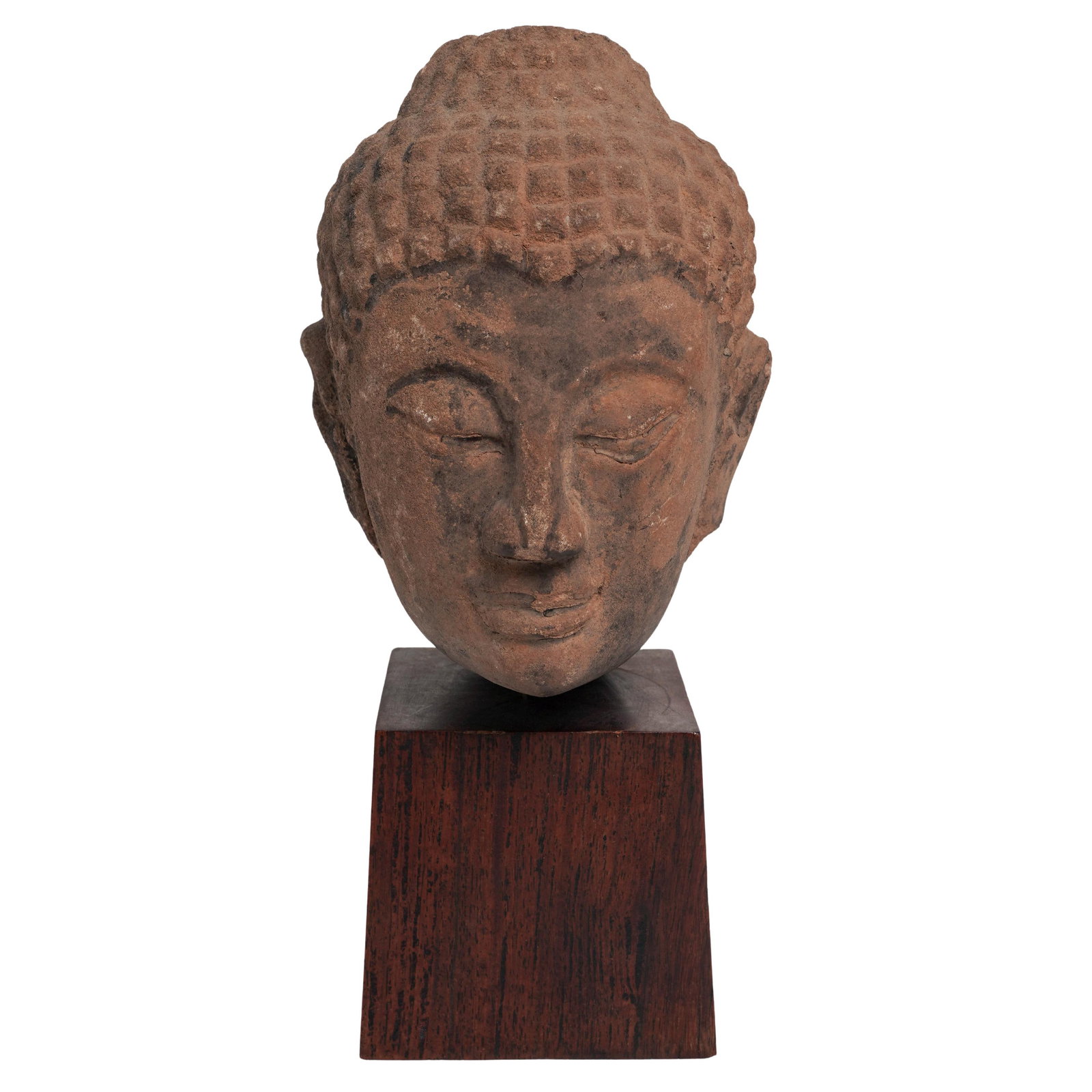 Antique Thai Carved Sandstone Buddha Head Sculpture (1 of 6)