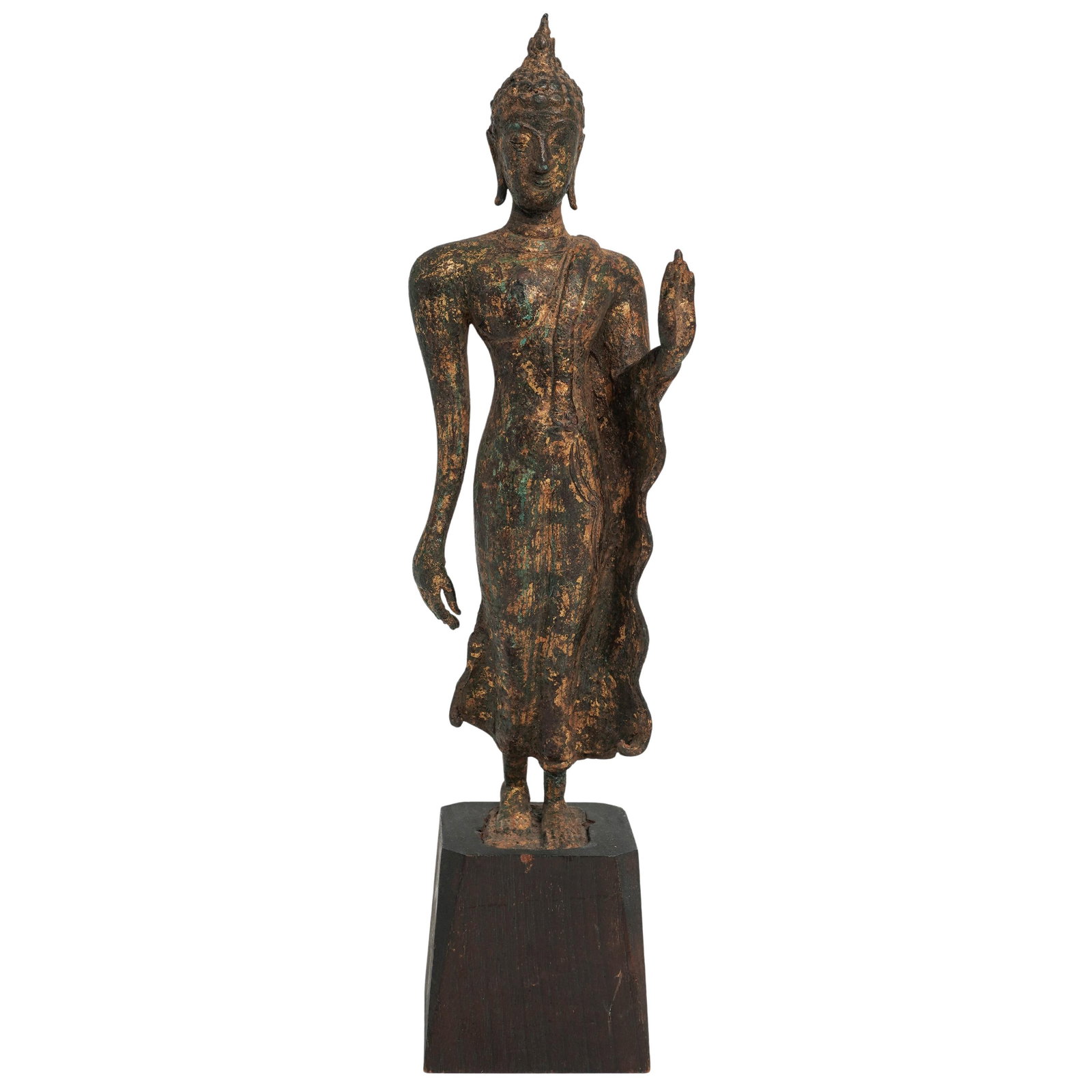 Fine Thai Gilt Bronze Walking Buddha Statue (1 of 5)