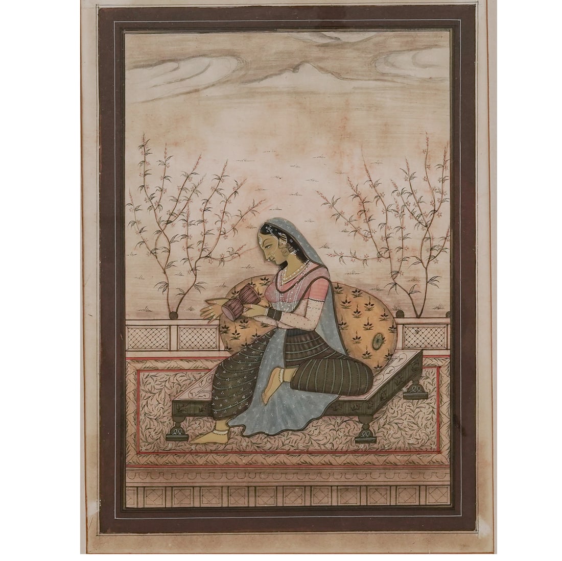 Antique Indian Mughal Watercolor Painting (1 of 4)